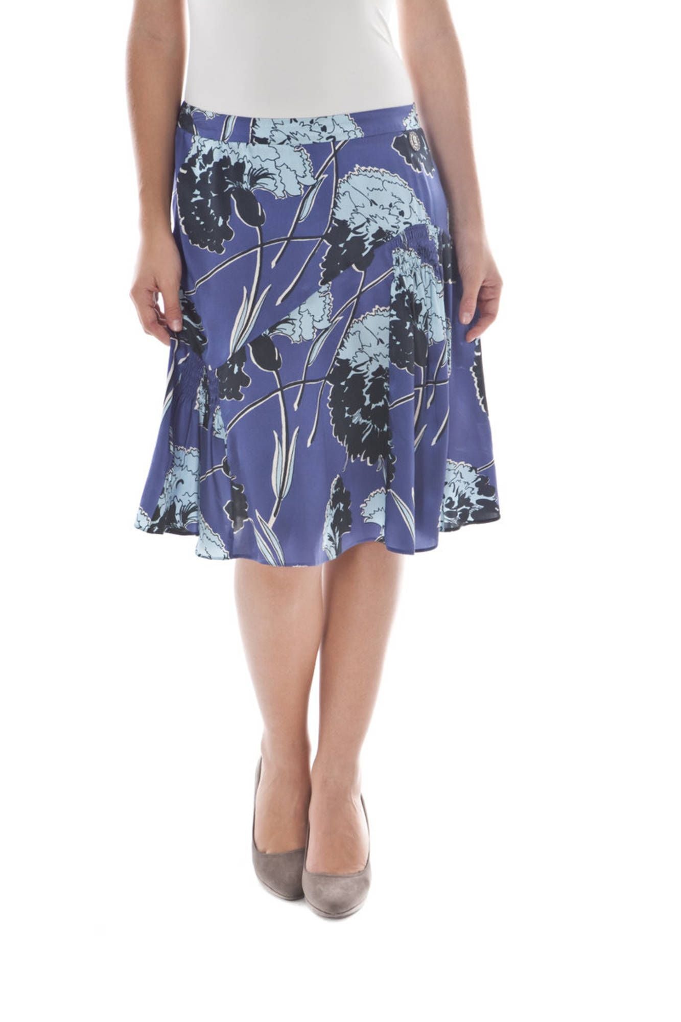 34-UR7315-66978_BLU_S627 – Eleganter blauer Damenrock mit seitlichem Reißverschluss – Größe: 38 – Farbe: Blu