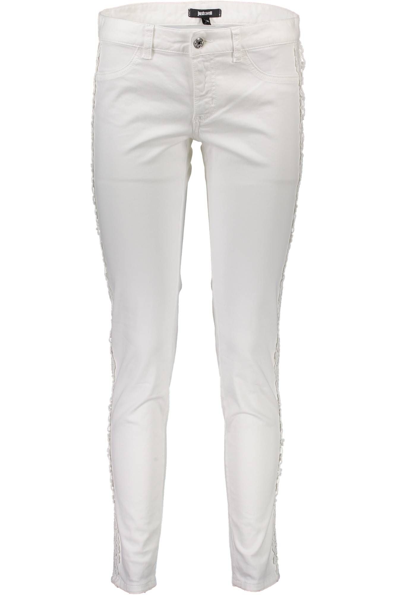 S04LA0115_BIANCO_100 – Elegante Damenhose Weiß mit Taschen & Einsätzen - Stilvolle Details – Größe: 25, 30 – Farbe: Bianco