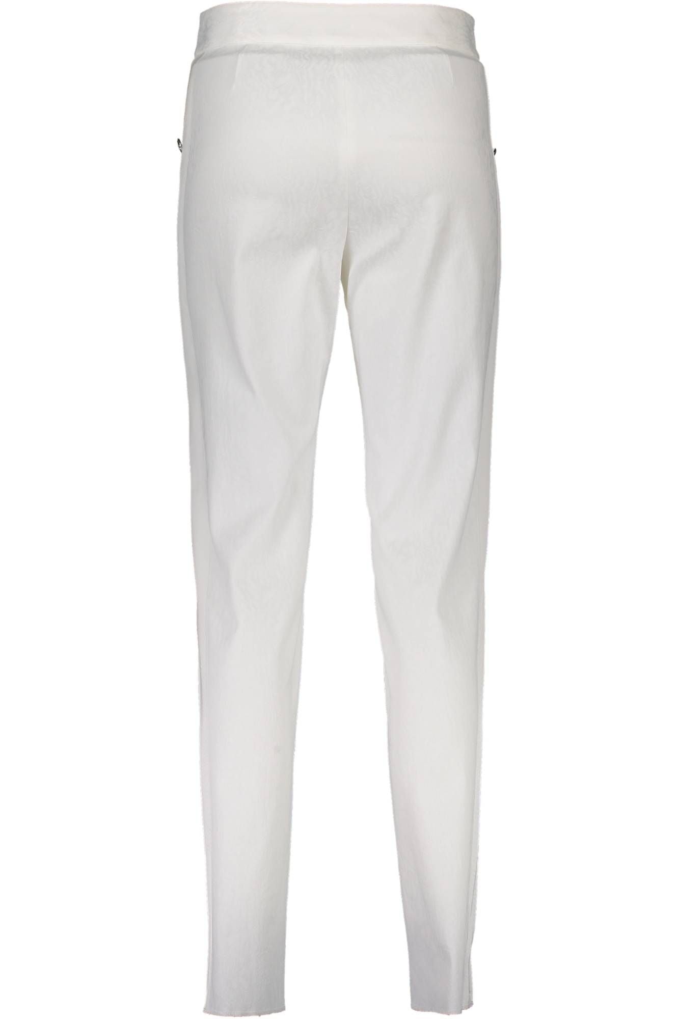 S04KA0182_BIANCO_101 – Elegante Damenhose in Weiß mit Hakenknopf & Reißverschluss – Größe: 38, 40 – Farbe: Bianco