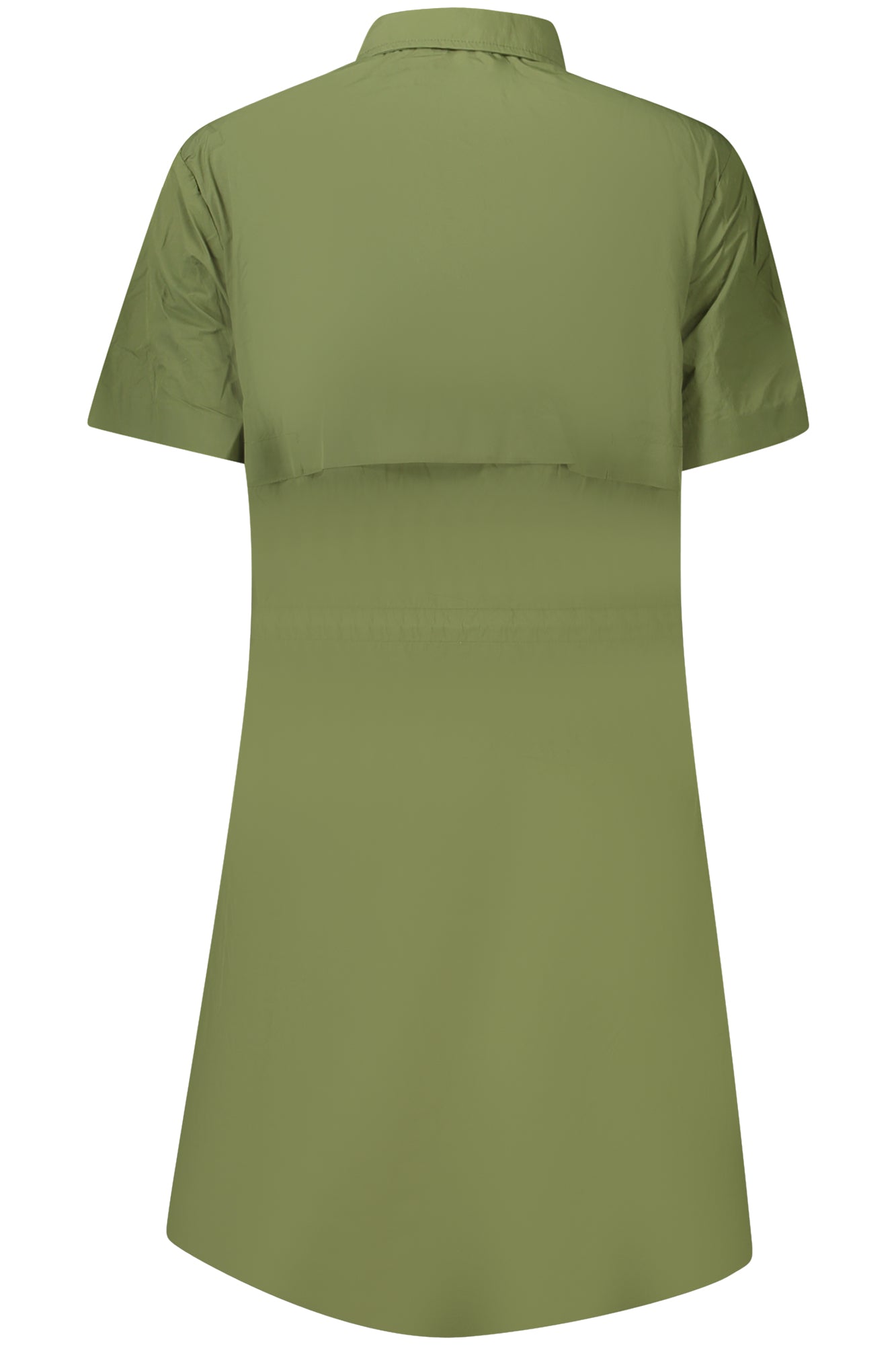 K8128HWRUANELLE_VEH11 – Kurzes Damenkleid in Grün mit Kontrastdetails und Reißverschluss – Größe: M, L – Farbe: Verde