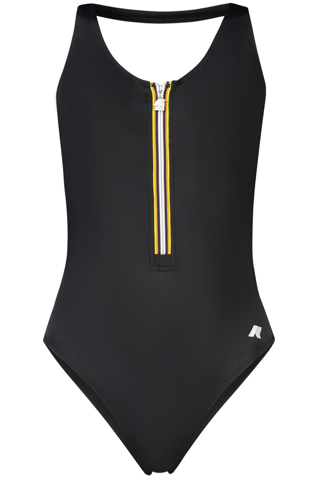 K1141JWSYLVIEBEACH_NEUSY – Einteiliger Damen Badeanzug Schwarz mit Reißverschluss & Details – Größe: L, S – Farbe: Nero