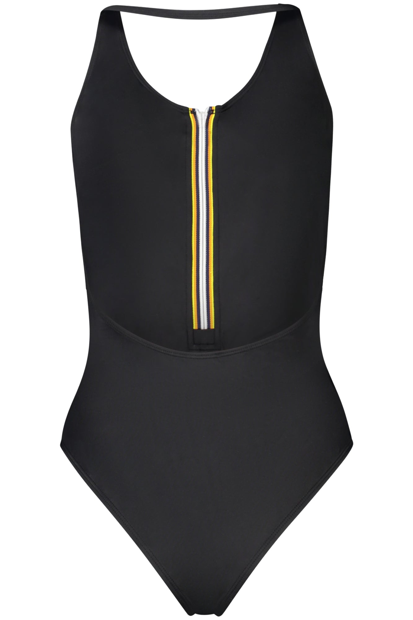 K1141JWSYLVIEBEACH_NEUSY – Einteiliger Damen Badeanzug Schwarz mit Reißverschluss & Details – Größe: L, S – Farbe: Nero