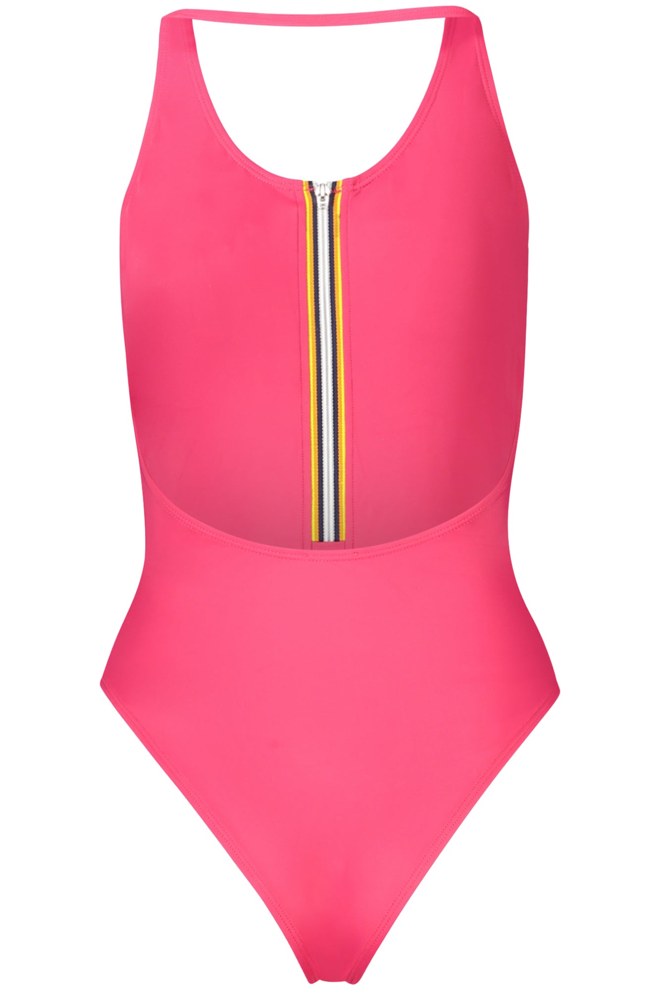 K1141JWSYLVIEBEACH_RSV30 – Einteiliger Damenanzug Rosa mit Reißverschluss & Kontrastdetails – Größe: M, S, L, XL – Farbe: Rosa