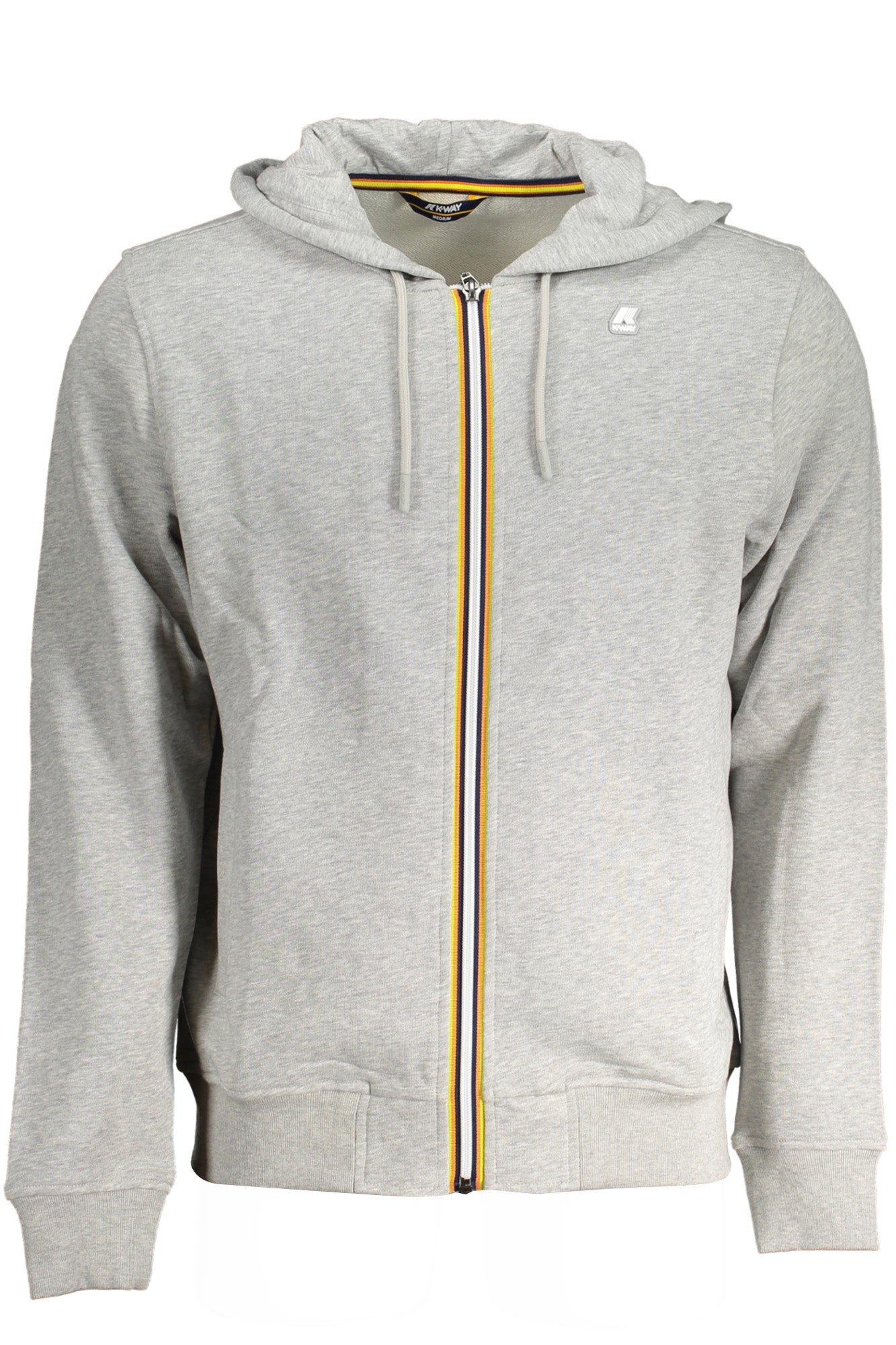 K4123CWANTHONY_GRAHZ – Herren Sweatshirt Grau mit Kapuze und Reißverschluss - Kontrastdetails – Größe: 2XL – Farbe: Grigio