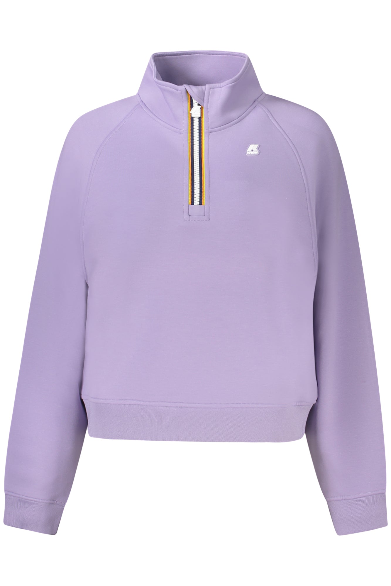 K2123HWJEUNELTSPACER_VI721 – Lila Damen Sweatshirt - Langarm, halber Reißverschluss & Details – Größe: XS, S, M, L – Farbe: Viola