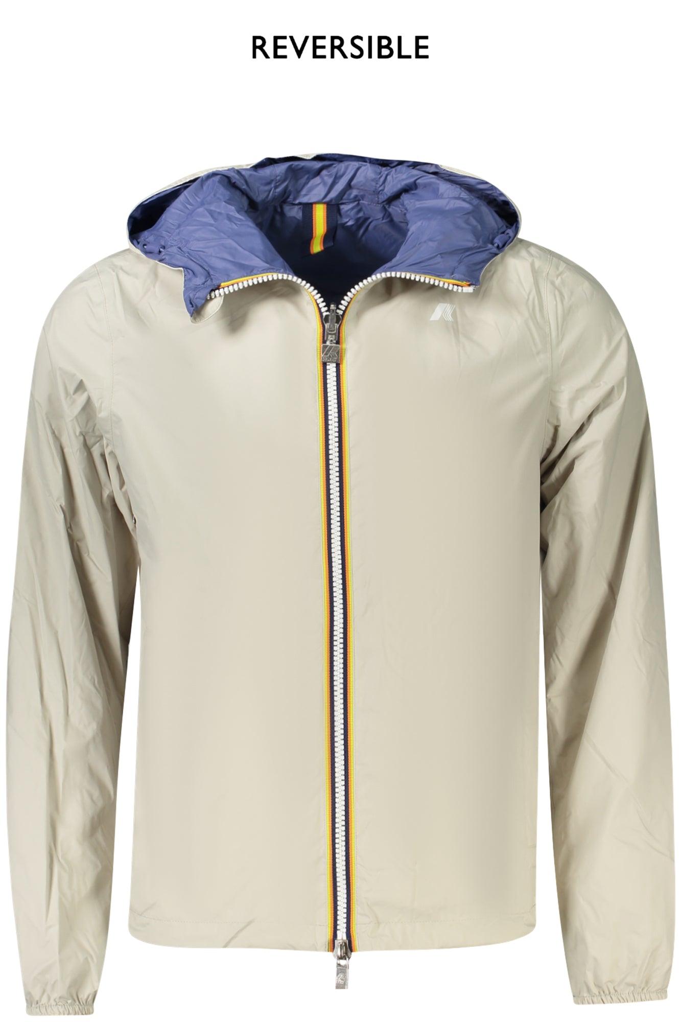 K2124EWJAKECOPLUS_BEANF – Wendbare Herren-Sportjacke Beige/Blau - Wasserdicht mit Kapuze – Größe: S, M, L, 3XL – Farbe: Beige