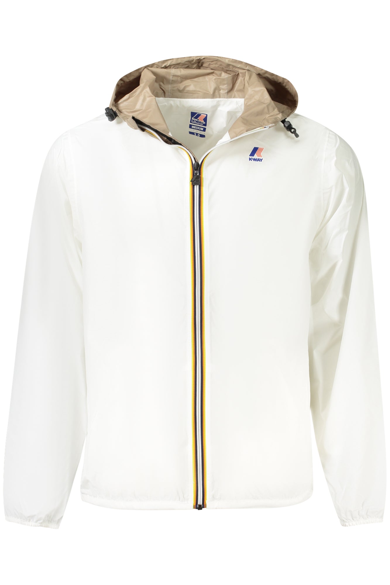 K004BD0LEVRAI3.0CLAUDE_BIA0C – Herren Sportjacke Weiß - Wasserdicht, Kontrastdetails, Kapuze – Größe: S, M, 2XL – Farbe: Bianco