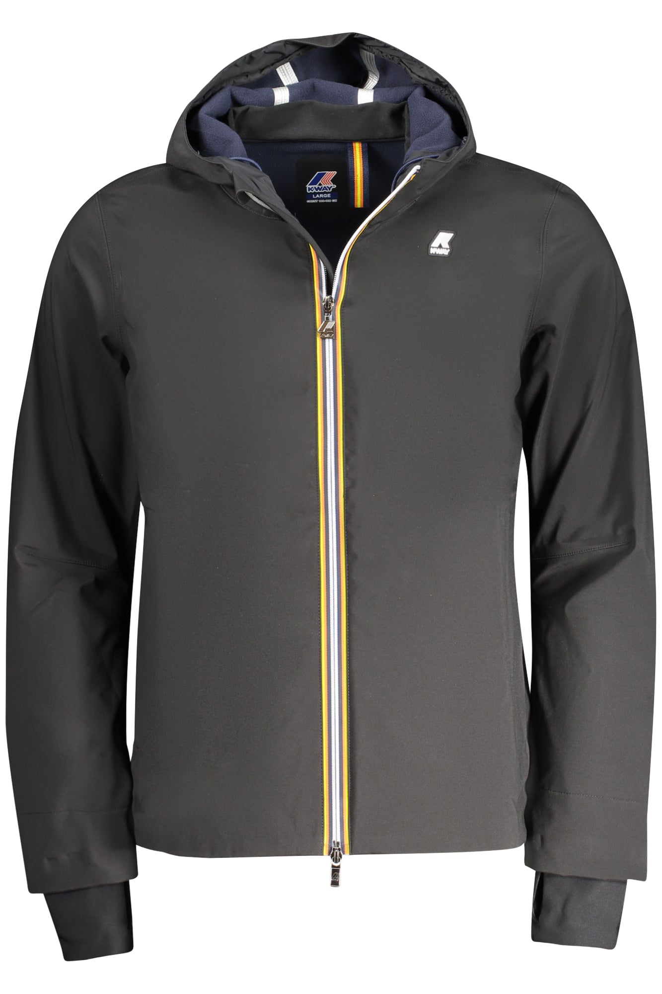 K7118IWJACKO_NEA3C – Modische Herren-Sportjacke: Schwarz, Kapuze, Taschen, Kontrastdetails – Größe: S, L, XL, 3XL – Farbe: Nero