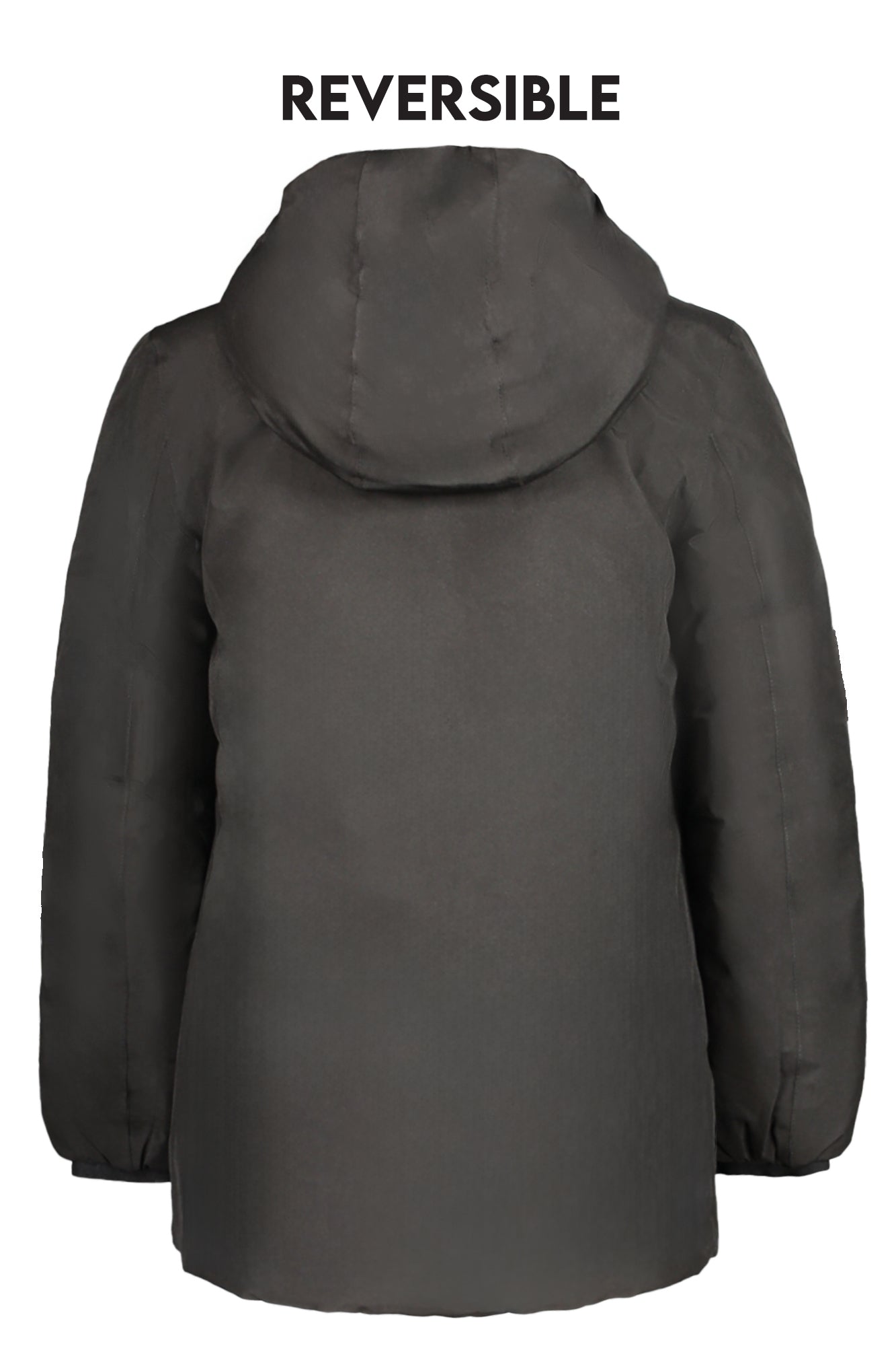 K8128DWPSOPHIE_NEALI – Wendbare Mädchenjacke Schwarz/Creme mit Kapuze und Taschen – Größe: 8A, 14A, 12A – Farbe: Nero