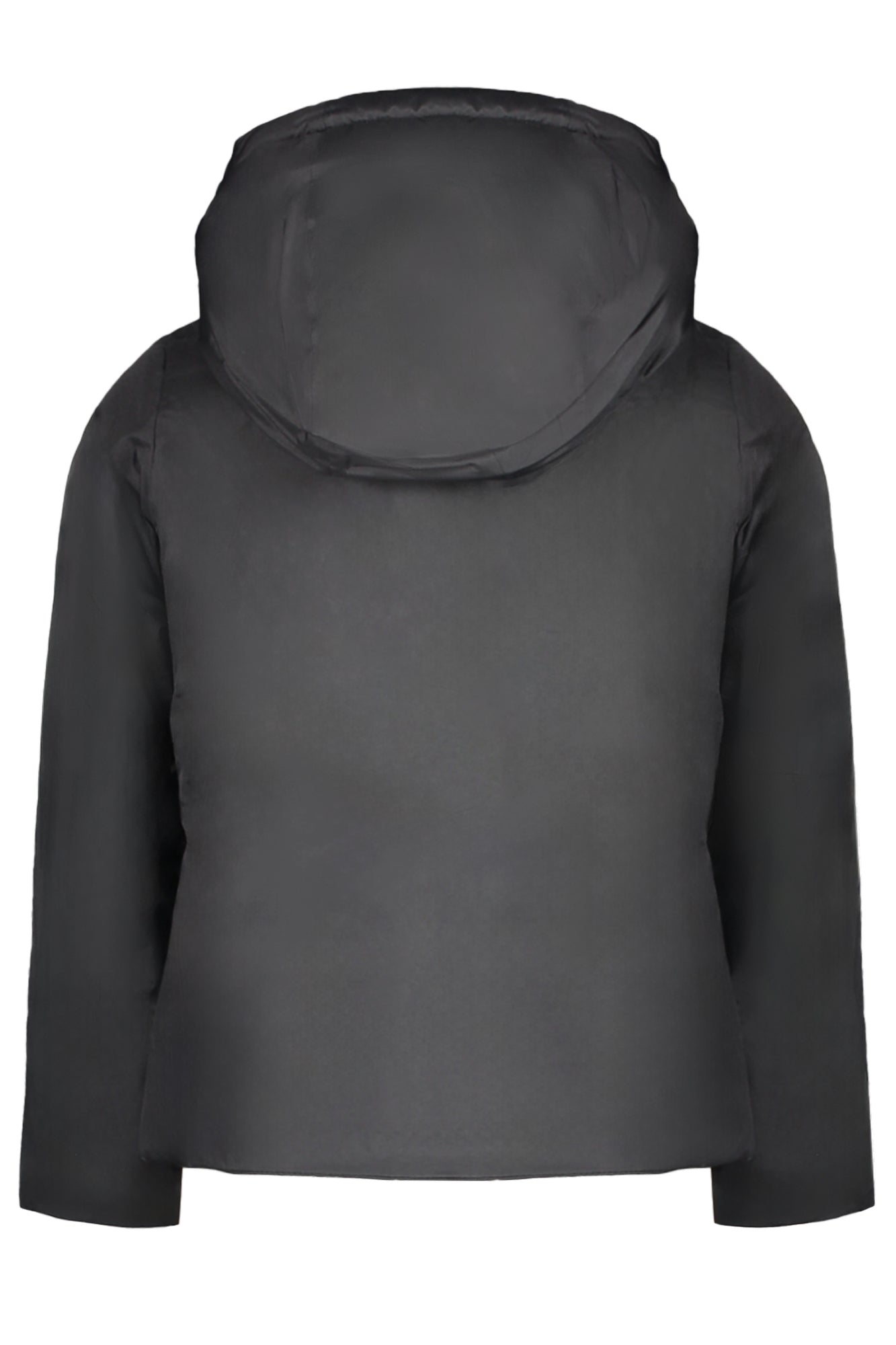 K6122EWPLILY_NEAL8 – Stylische schwarze Mädchenjacke mit Kapuze und Applikationen – Größe: 4A, 8A, 6A, 3A – Farbe: Nero