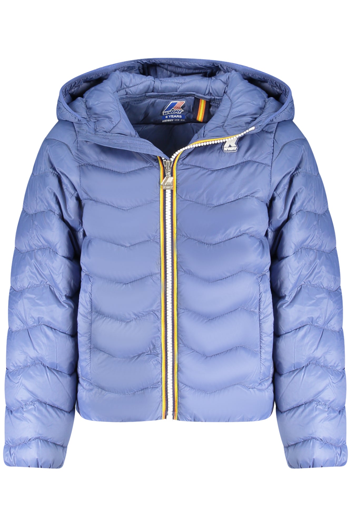 K6116FWPJACK_BLP35 – Blaue Kinderjacke mit Kapuze und Reißverschluss aus recyceltem Material – Größe: 12A, 10A, 14A, 16A, 8A, 4A, 6A – Farbe: Blu