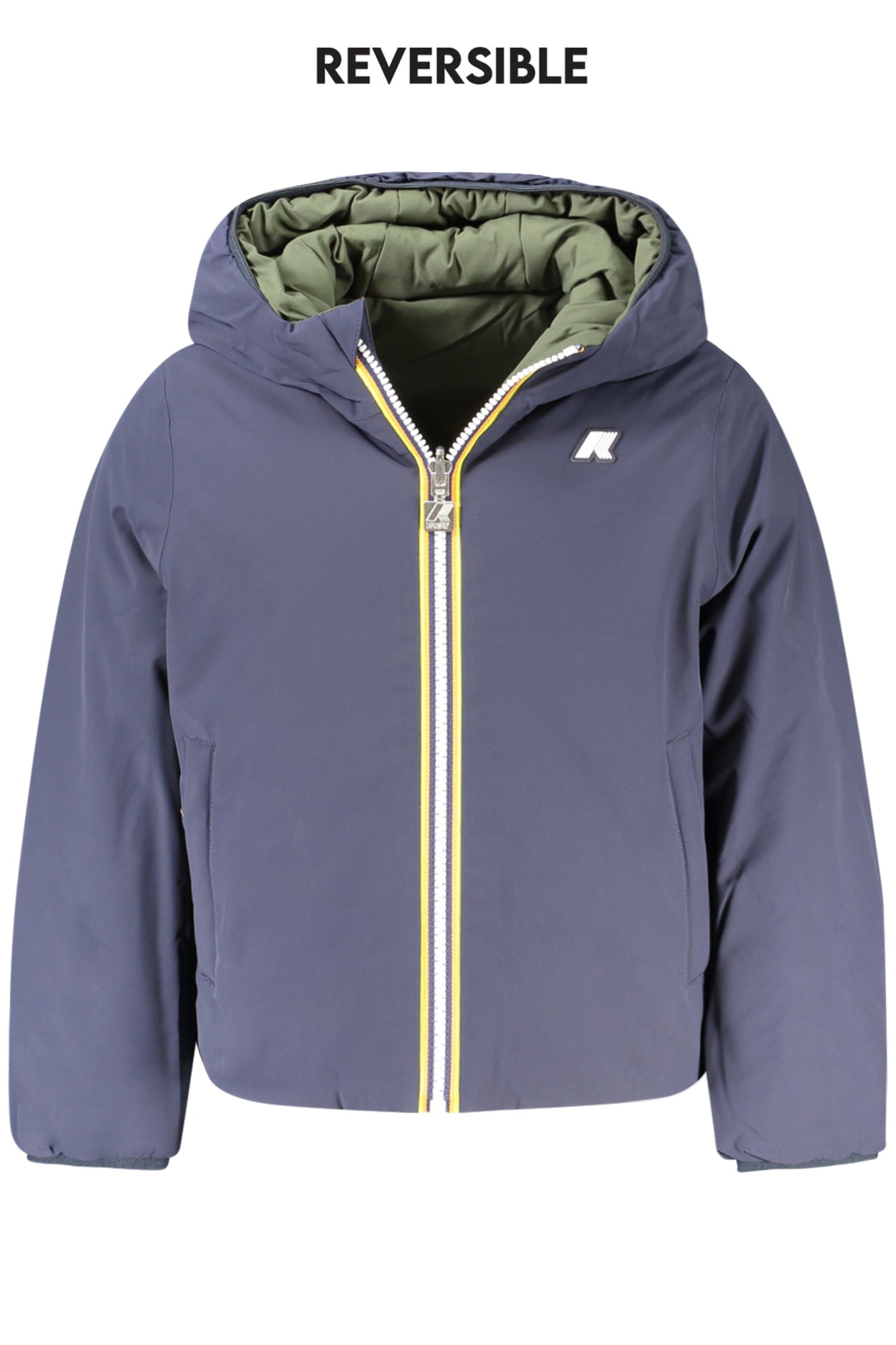 K71337WPJACKST_BLAG5 – Wendbare Kinderjacke Blau/Grün mit Kapuze – Vielseitiger Look – Größe: 14A, 8A, 10A, 12A, 4A, 6A – Farbe: Blu