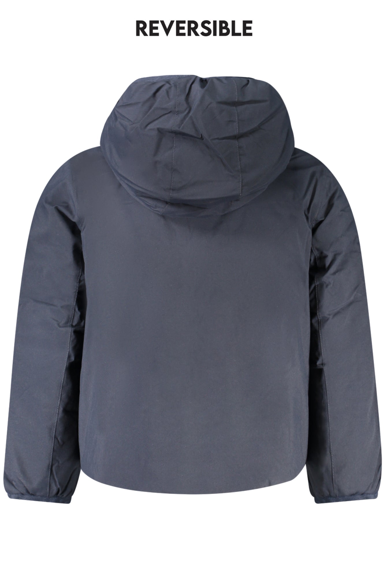 K5128VWPJACKST_BLANG – Wendbare Kinder-Daunenjacke in Blau/Grün mit Kapuze und Taschen – Größe: 12A, 4A, 8A, 14A, 10A, 6A – Farbe: Blu