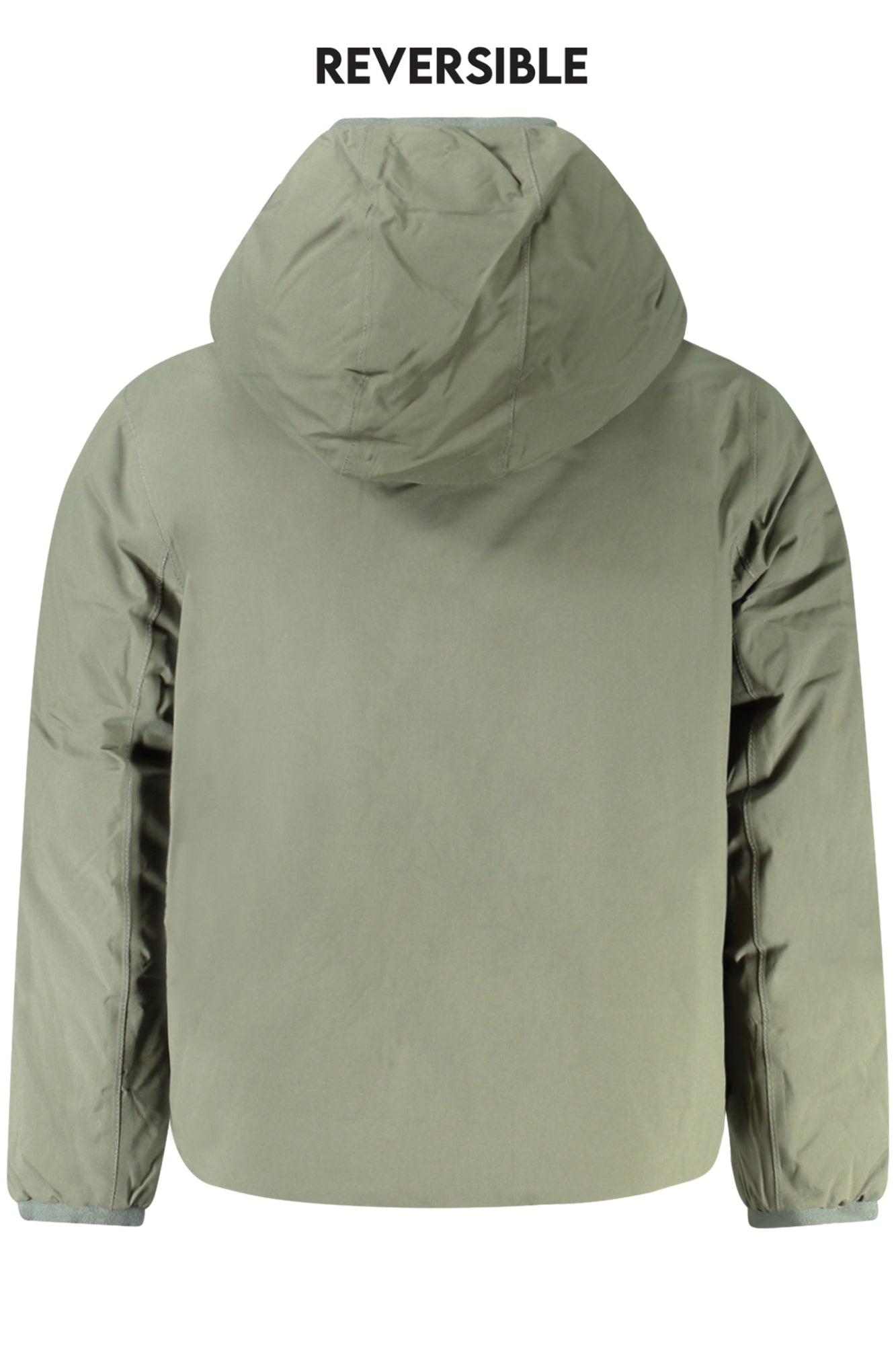 K5128VWPJACKST_VEASB – Wendbare Kinderjacke mit Kapuze in Grün/Beige aus Entendaunen – Größe: 4A, 12A, 14A, 8A, 10A, 6A – Farbe: Verde