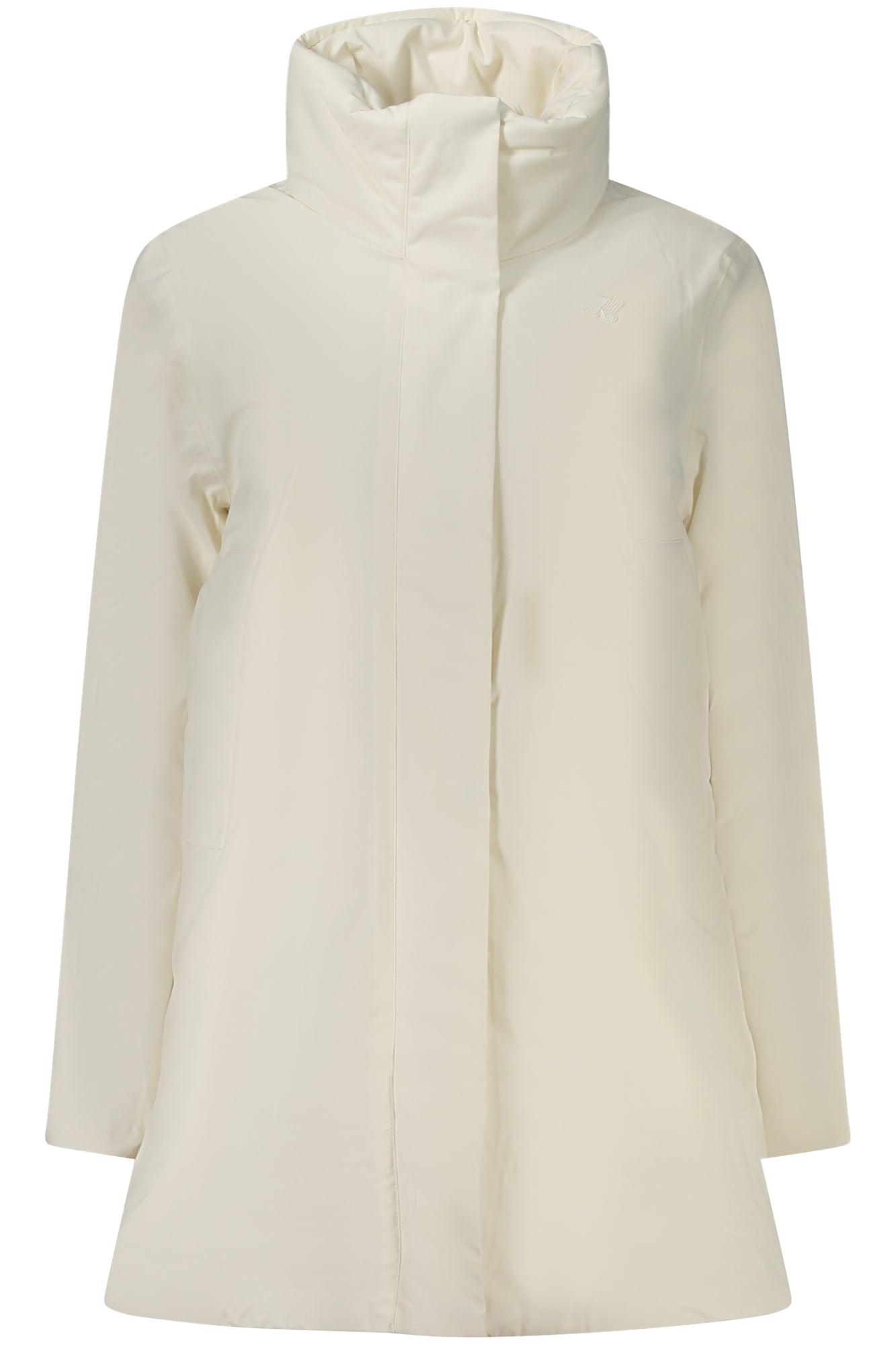 K7125LWMARLASTWARM_BIX42 – Elegante Lange Damenjacke Weiß mit Abnehmbarer Kapuze & Taschen – Größe: S, M, L – Farbe: Bianco