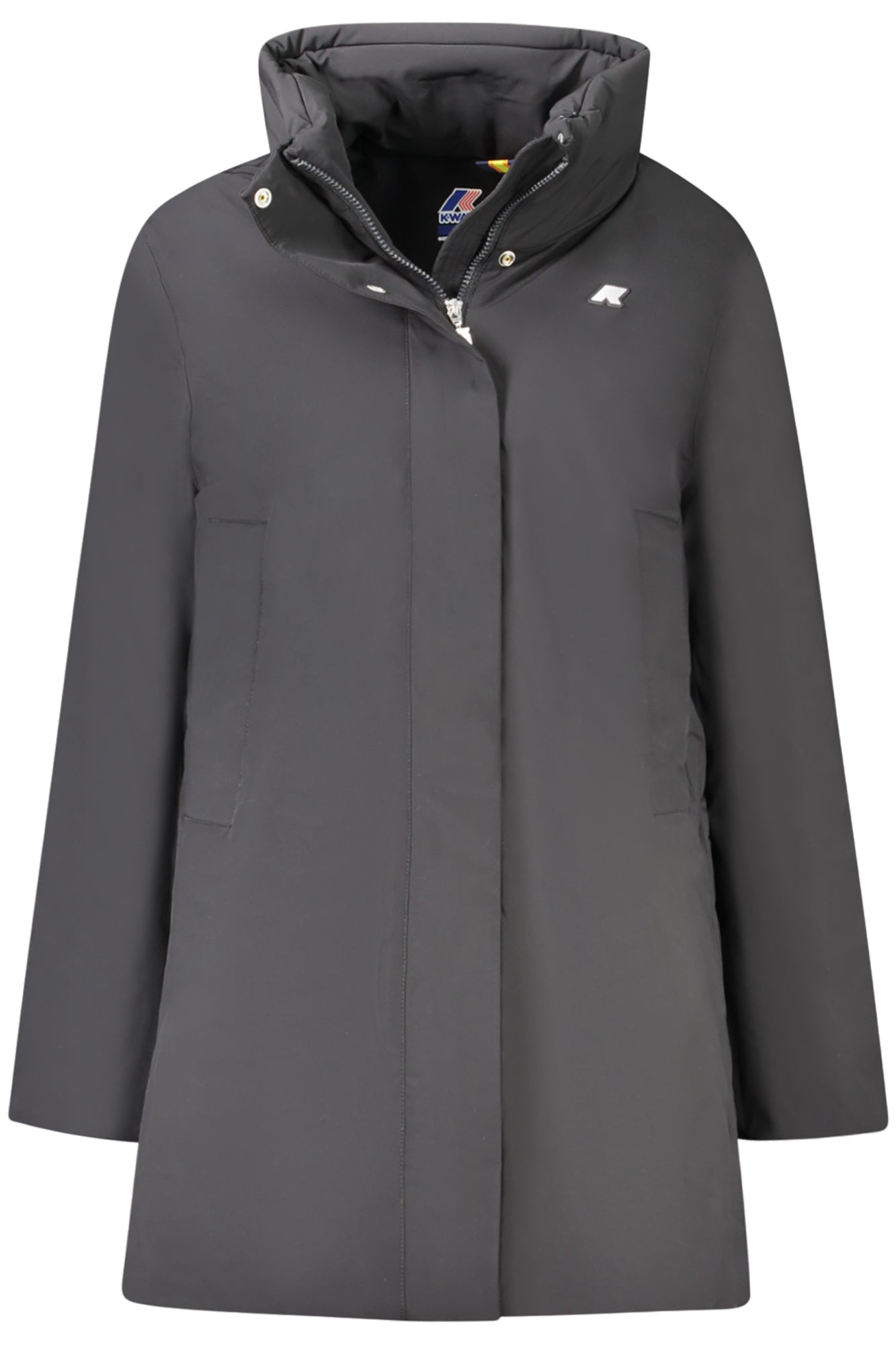 K7125LWMARLASTWARM_NEUSY – Damenjacke Schwarz - Langer Mantel mit Abnehmbarer Kapuze & Taschen – Größe: XS, M, L – Farbe: Nero