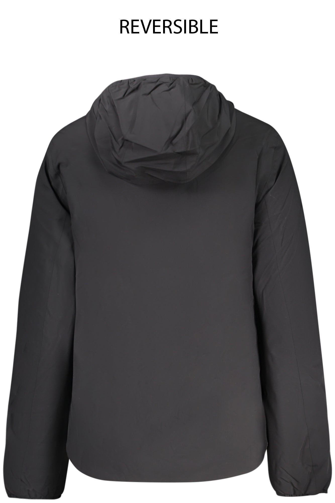 K6128TWLILYSTWARMDOUBLE_NEBC9 – Wendbare Damenjacke Schwarz/Beige mit Kapuze und Kontrastdetails – Größe: S, M, XS, L, XL – Farbe: Nero