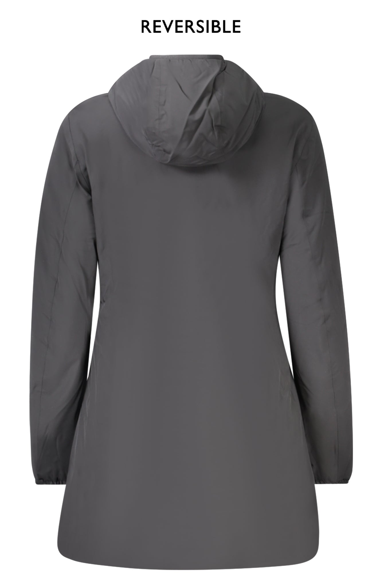 K6128UWDENISESTWARMDOUBLE_NEAU7 – Wendbare Damenjacke mit Kapuze - Schwarz/Beige, modisch & praktisch – Größe: XS, S, M, L, XL – Farbe: Nero