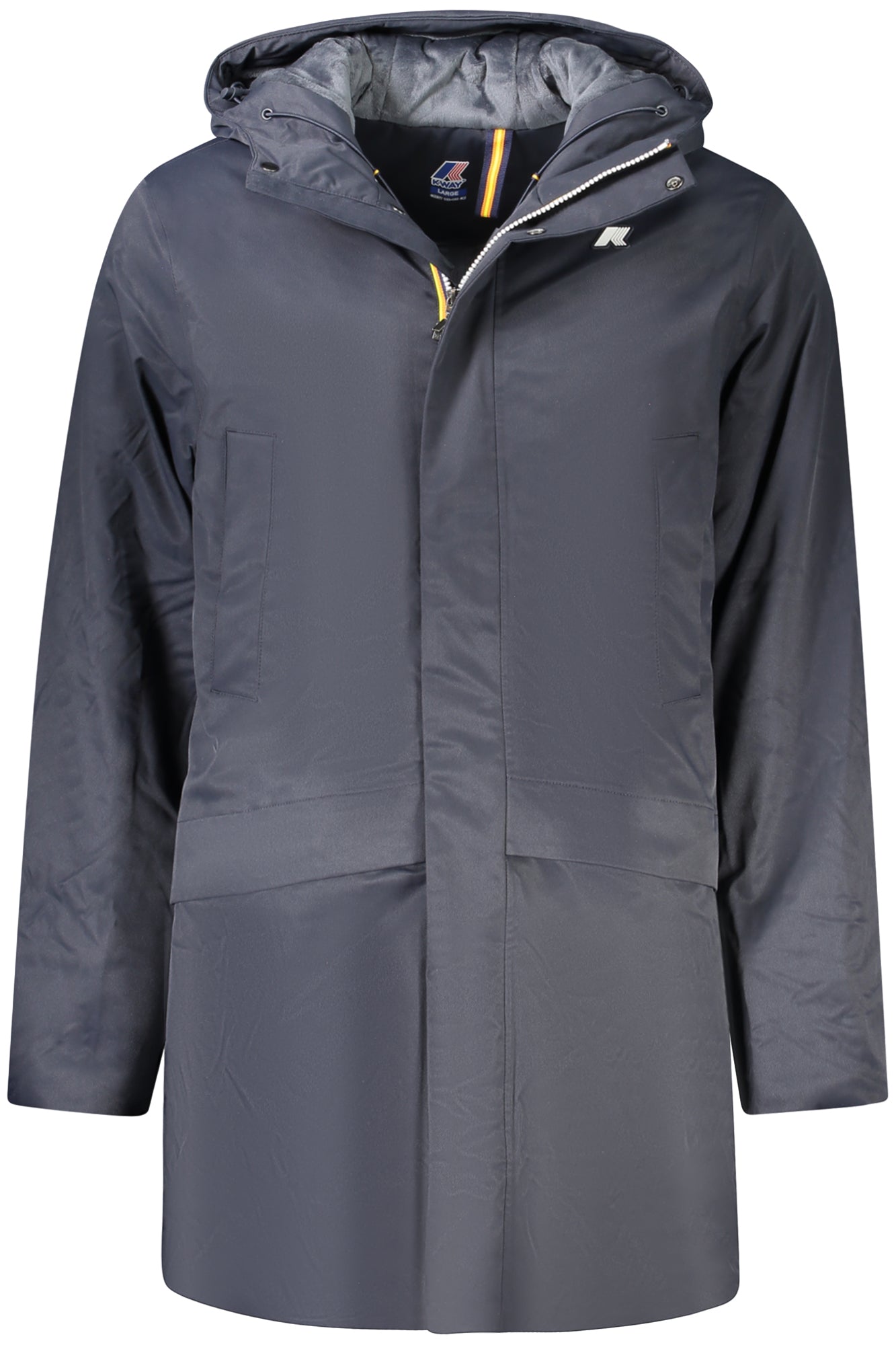 K8133FWJARNO TWILL MARMOTTA_BLAL9 – Moderne blaue Herrenjacke mit Kapuze und Futter für kalte Tage – Größe: 2XL, S, M, XL, L – Farbe: Blu