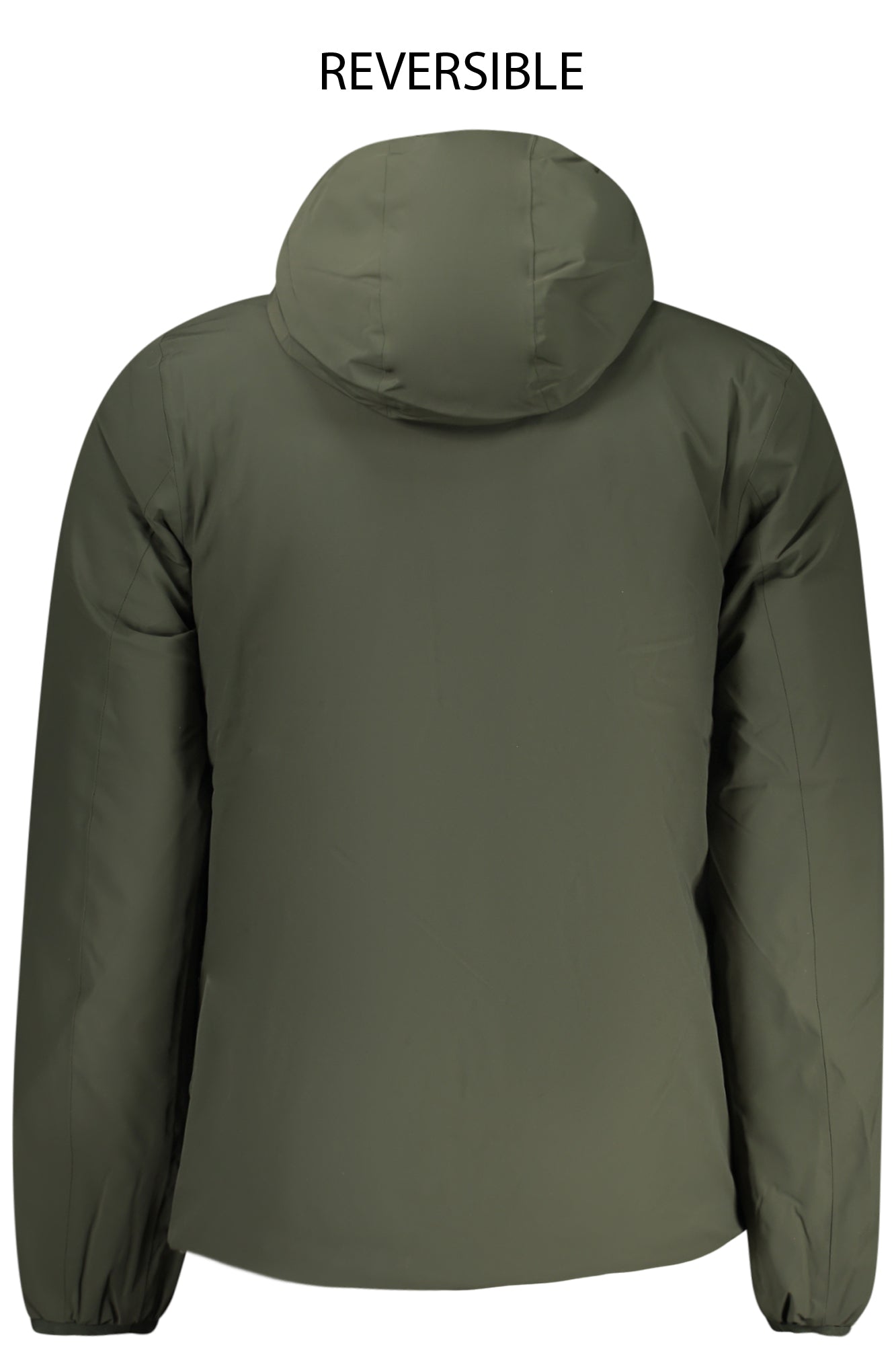 K6128VWJACKSTWARMDOUBLE_VEB2P – Wendbare Herrenjacke: Stilvolle grüne Jacke mit Kapuze und Taschen – Größe: M, S, L, XL, 2XL – Farbe: Verde
