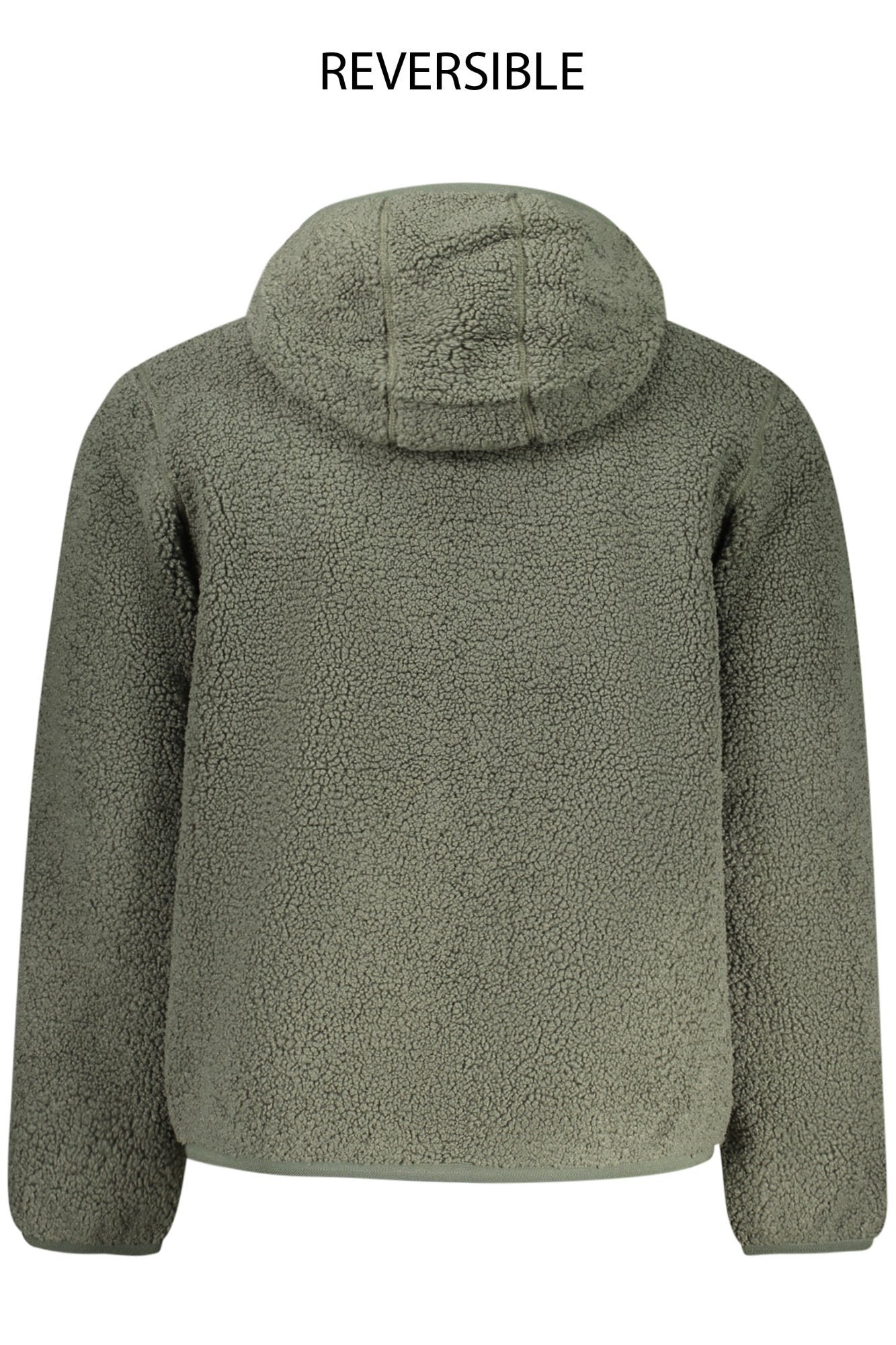 K3132NWJACKSHERPAPOLARDOUBLE_VEB2N – Wendbare Herrenjacke mit Kapuze und Teddyfutter in Grün – Größe: S, M, L, XL, 2XL – Farbe: Verde