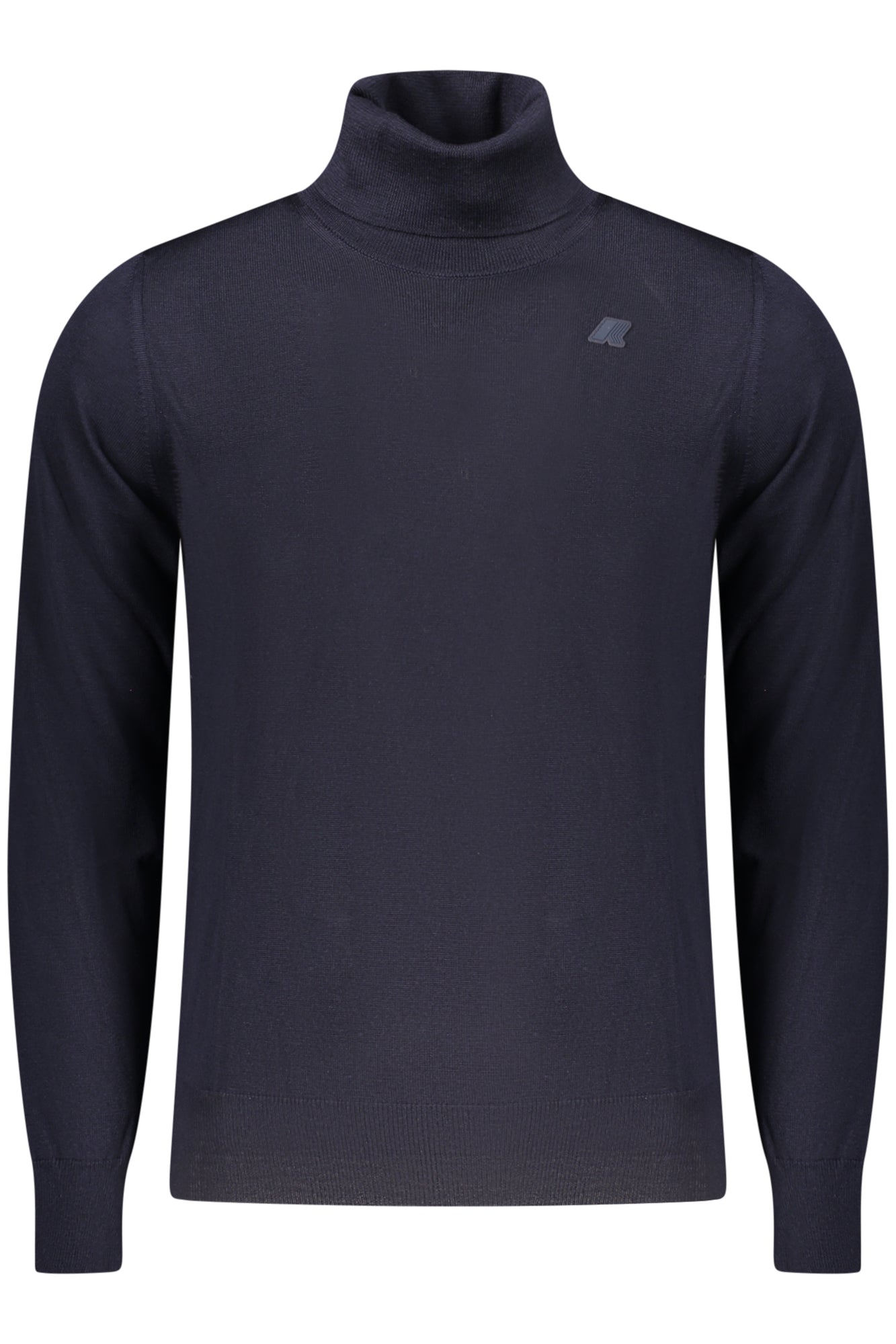 K2142FWHENRYMERINO_BLK89 – Stylischer blauer Herren Rollkragenpullover mit Logo und Applikation – Größe: S, M, L, XL, 2XL – Farbe: Blu