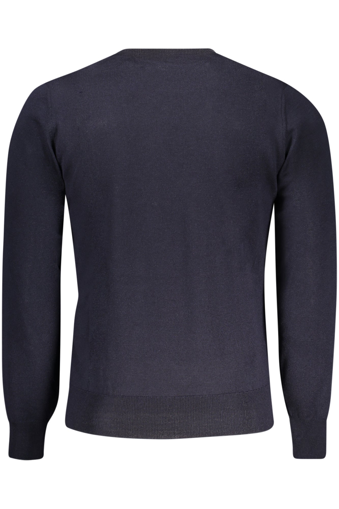K2142EWSEBASTIENMERINO_BLK89 – Herrenpullover Blau: Langarmshirt mit Rundhalsausschnitt und Applikation – Größe: S, M, L, XL, 2XL – Farbe: Blu