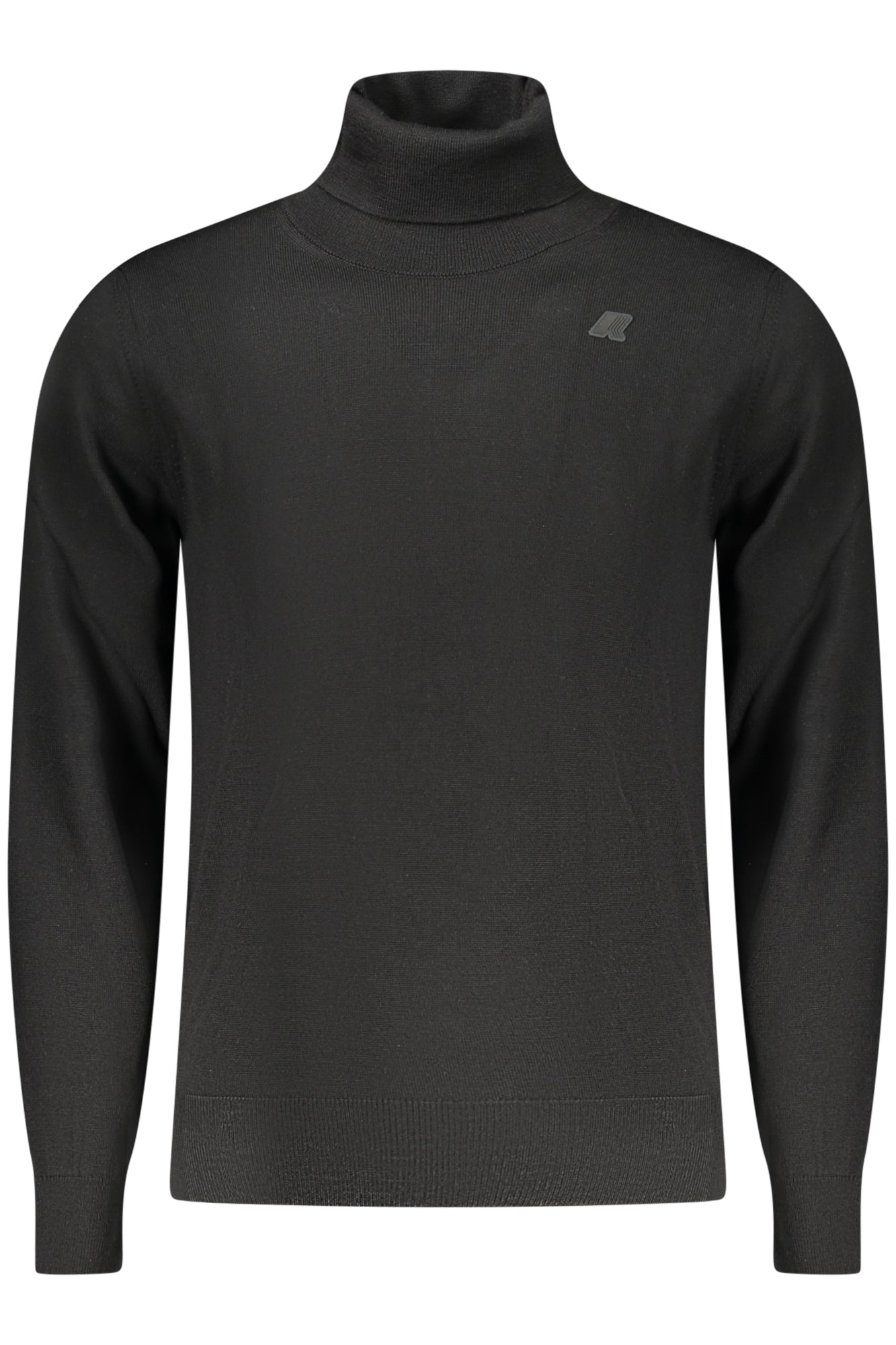 K2142FWHENRYMERINO_NEUSY – Stylischer Herren Rollkragenpullover schwarz mit Logo-Applikation – Größe: S, M, L, XL, 2XL – Farbe: Nero