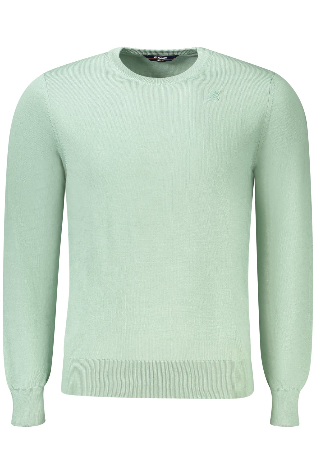 K8122SWSEBASTIENCOTTON_VEWEQ – Grüner Herren Langarm Rundhalspullover mit Applikationen und Logo – Größe: S, L, M – Farbe: Verde