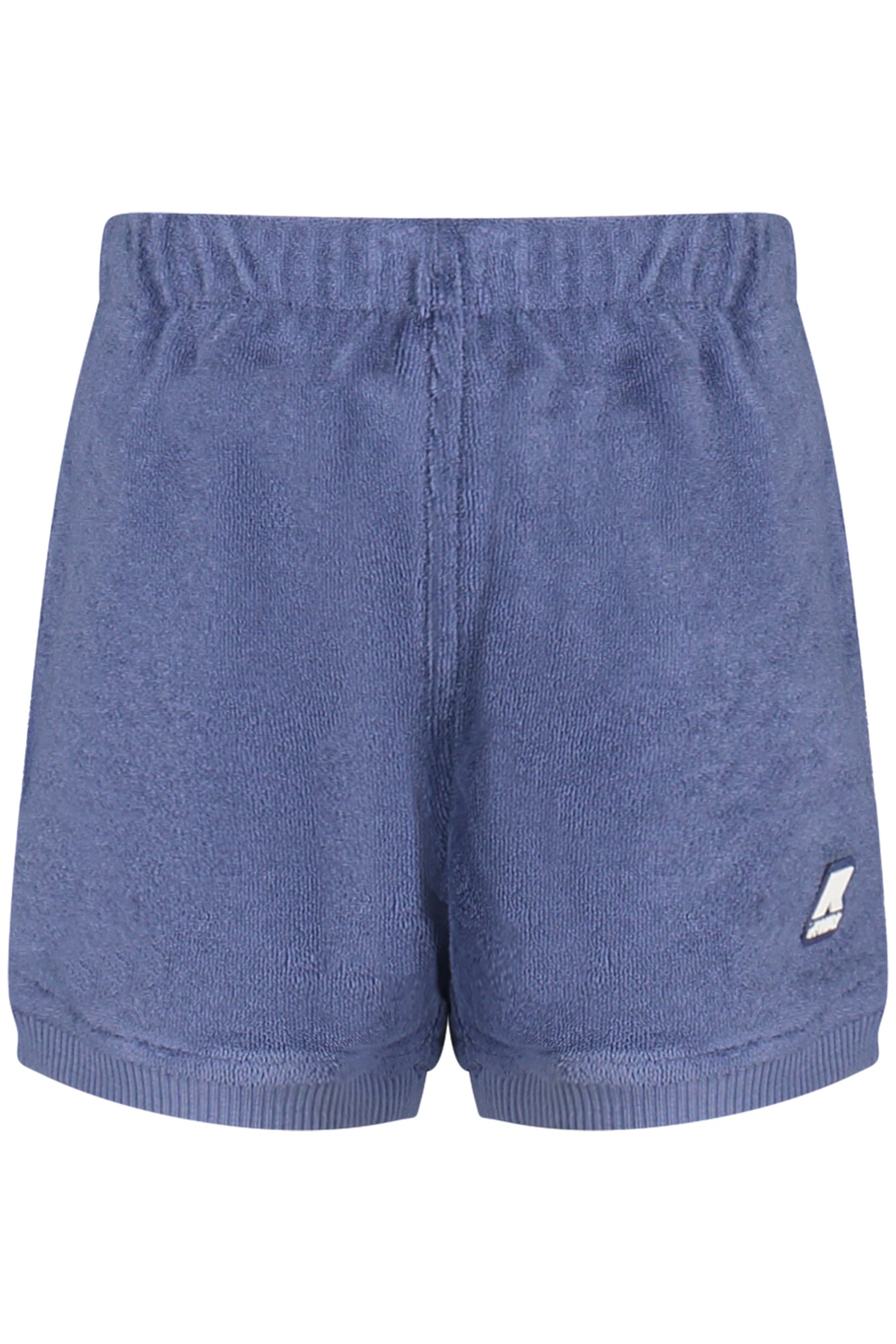 K11275WENOISETTE_BLP35 – Blaue Kinder Frottee-Shorts mit elastischem Bund und Logo-Aufnäher – Größe: 18M, 3-6M, 24M, 12M – Farbe: Blu