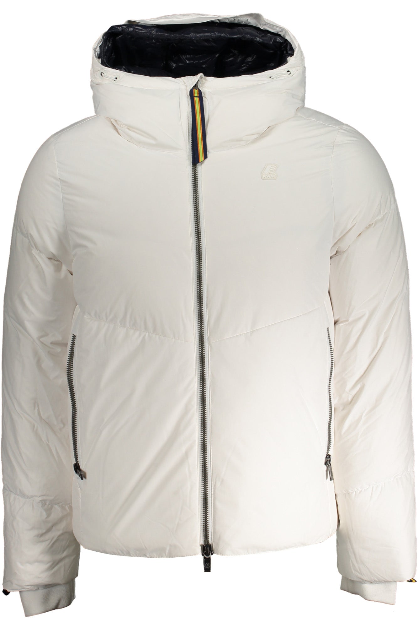 K4127GWHUGOL_BIAK7 – Herren-Daunenjacke Weiß: Thermo Soft, Taschen, Kapuze, Stilvoll – Größe: S, M, L, XL – Farbe: Bianco