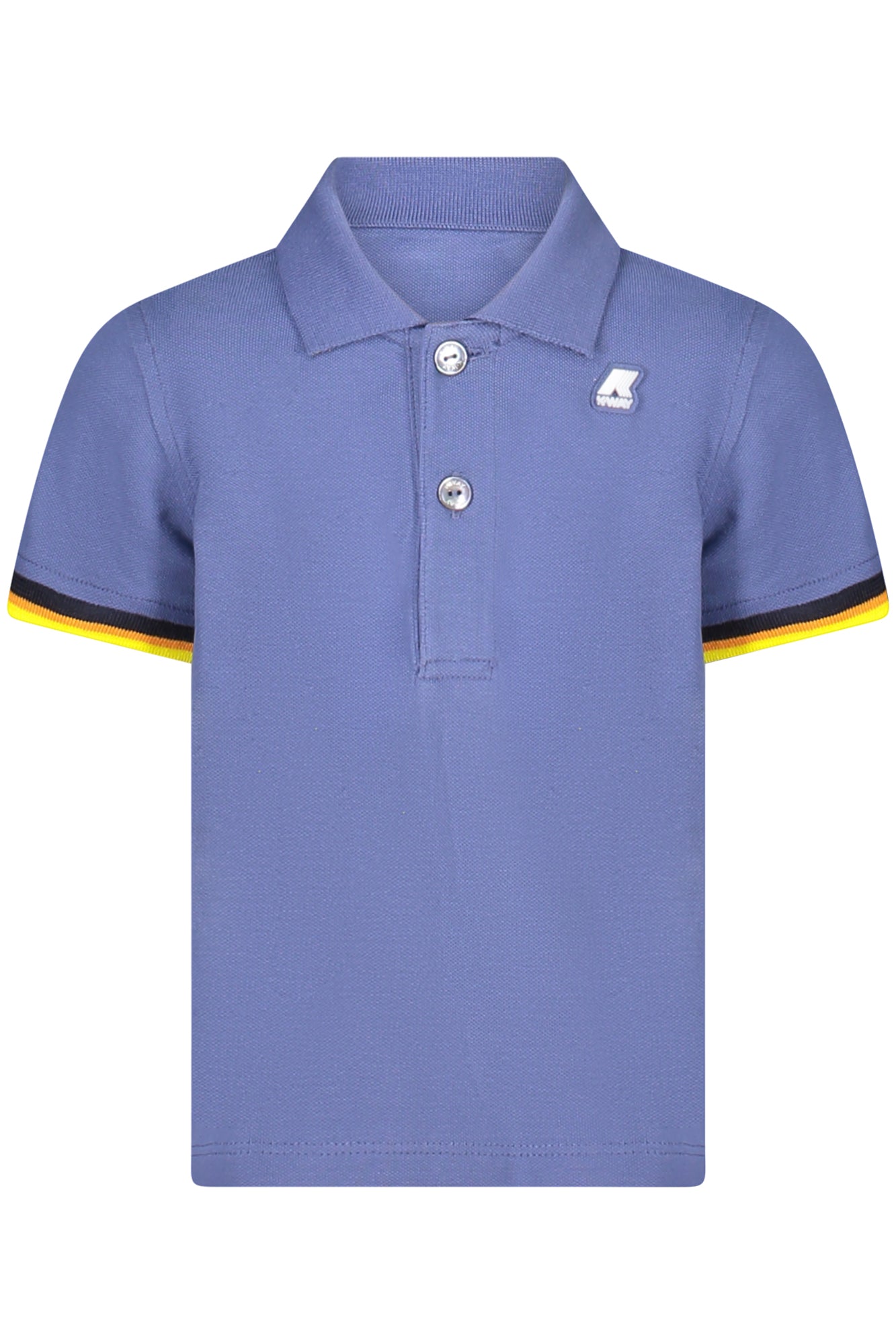 K4121EWEVINCENT_BLP35 – Blaues Kinder-Poloshirt mit Kontrastdetails und Logo – Kurzarm, 2 Knöpfe – Größe: 24M, 3-6M, 12M, 18M – Farbe: Blu
