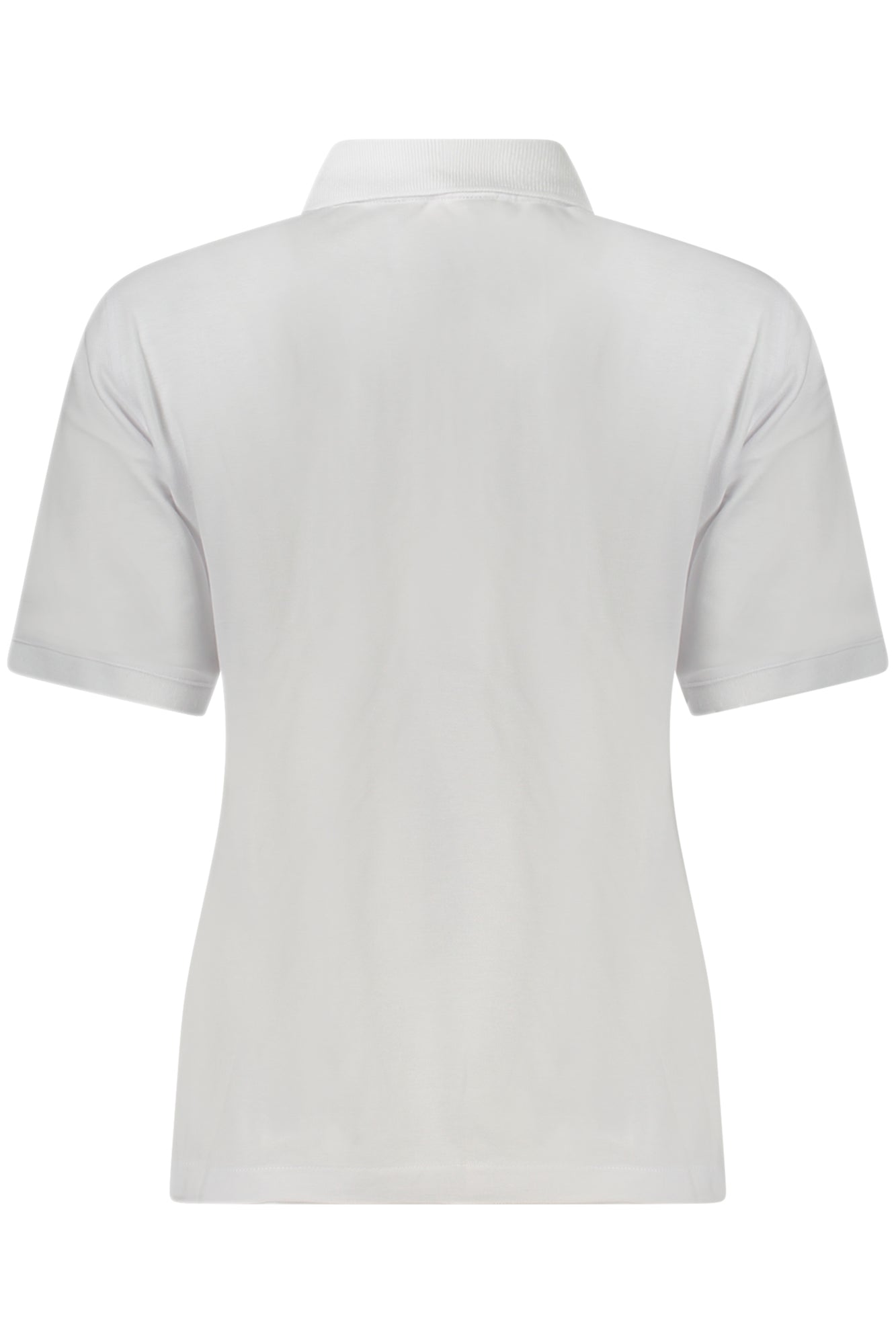 K81265WALI_BI001 – Stilvolles Damen Polo in Weiß mit Knopfdetails und Logo-Applikation – Größe: S, M, L, XL – Farbe: Bianco