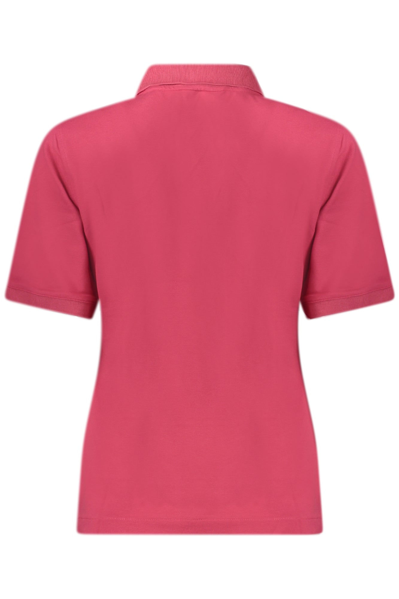 K81265WALI_RSXBW – Stylishes Damen Kurzarm-Poloshirt in Rosa mit Applikation - 4 Knöpfe – Größe: M, L, S, XL – Farbe: Rosa