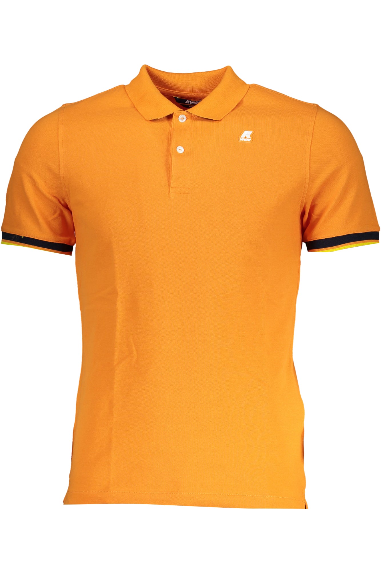 K7121IWVINCENT_AR667 – Herren Kurzarm-Poloshirt in Orange mit Kontrastdetails und Applikation – Größe: S, M, XL, 2XL – Farbe: Arancione