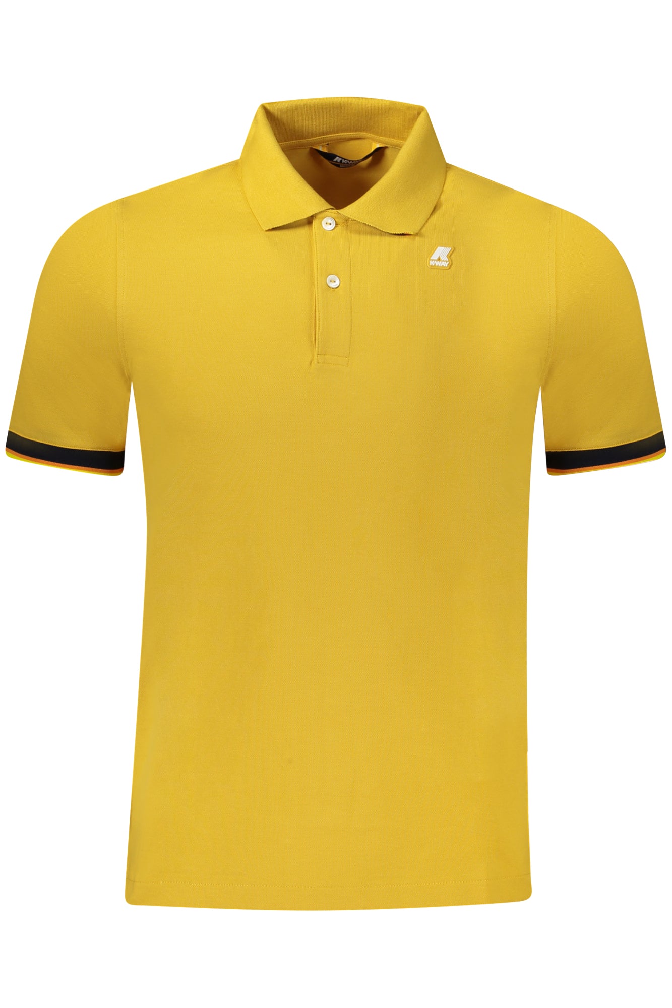 K7121IWVINCENT_GIR08 – Herren Kurzarm-Poloshirt Gelb mit Kontrastdetails & Applikation – Größe: S, M, L, XL, 2XL – Farbe: Giallo