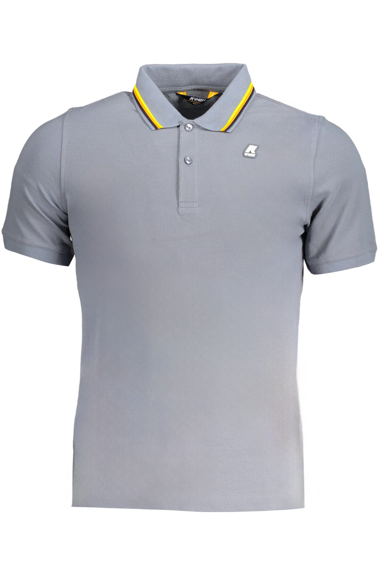 K7121JWJUD_GRB75 – Graues Herren-Kurzarm-Poloshirt mit Kontrastdetails und Applikation – Größe: S, M – Farbe: Grigio