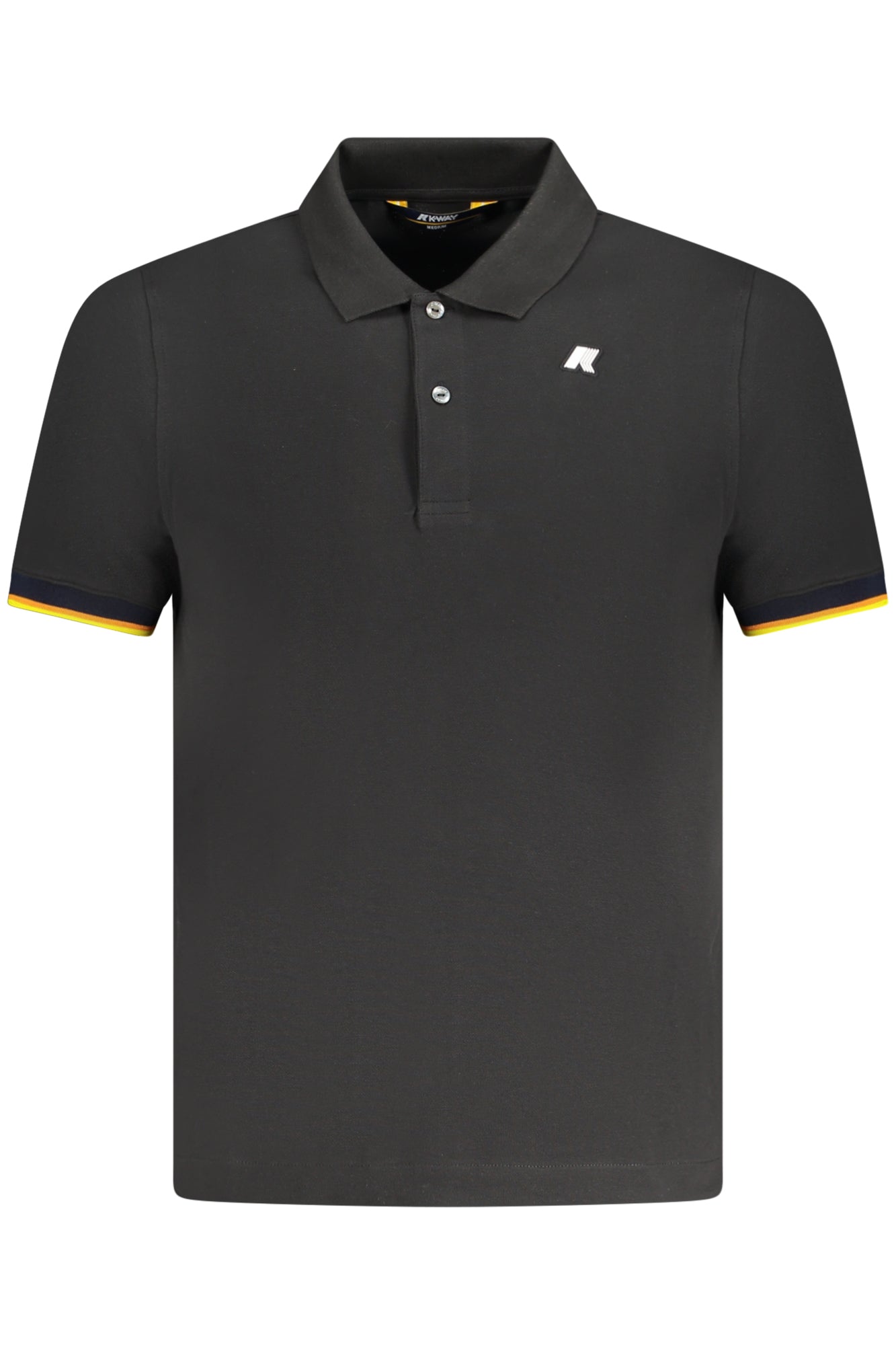 K1125BWVINCENTPIQUE_NEUSY – Stilvolles schwarzes Kurzarm-Poloshirt für Herren mit Kontrastdetails – Größe: S, M, L, XL, 2XL – Farbe: Nero
