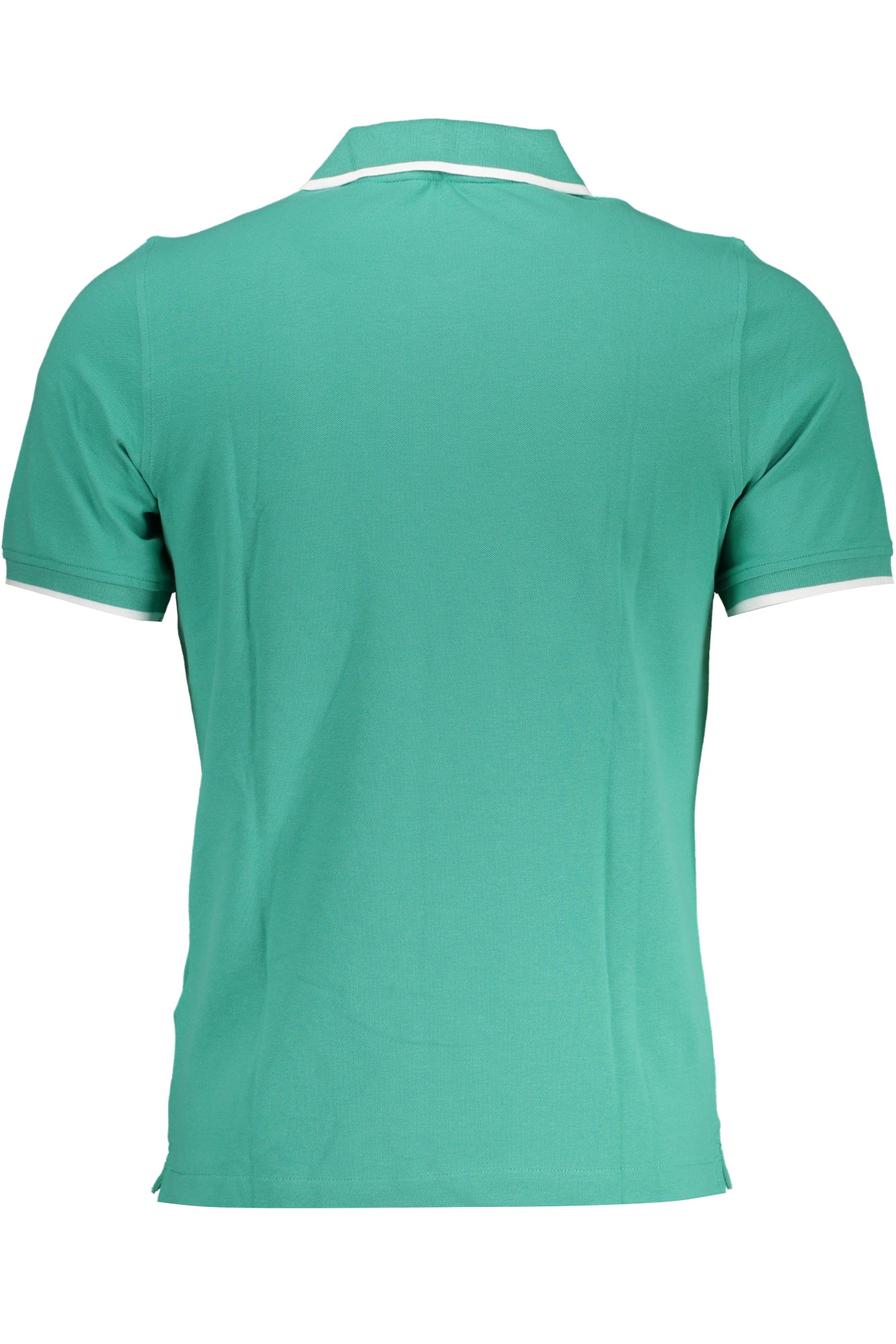 K81311WKAI_VEWEV – Grünes Herren-Poloshirt mit Kontrastdetails & Applikation, Kurzarm – Größe: XL – Farbe: Verde