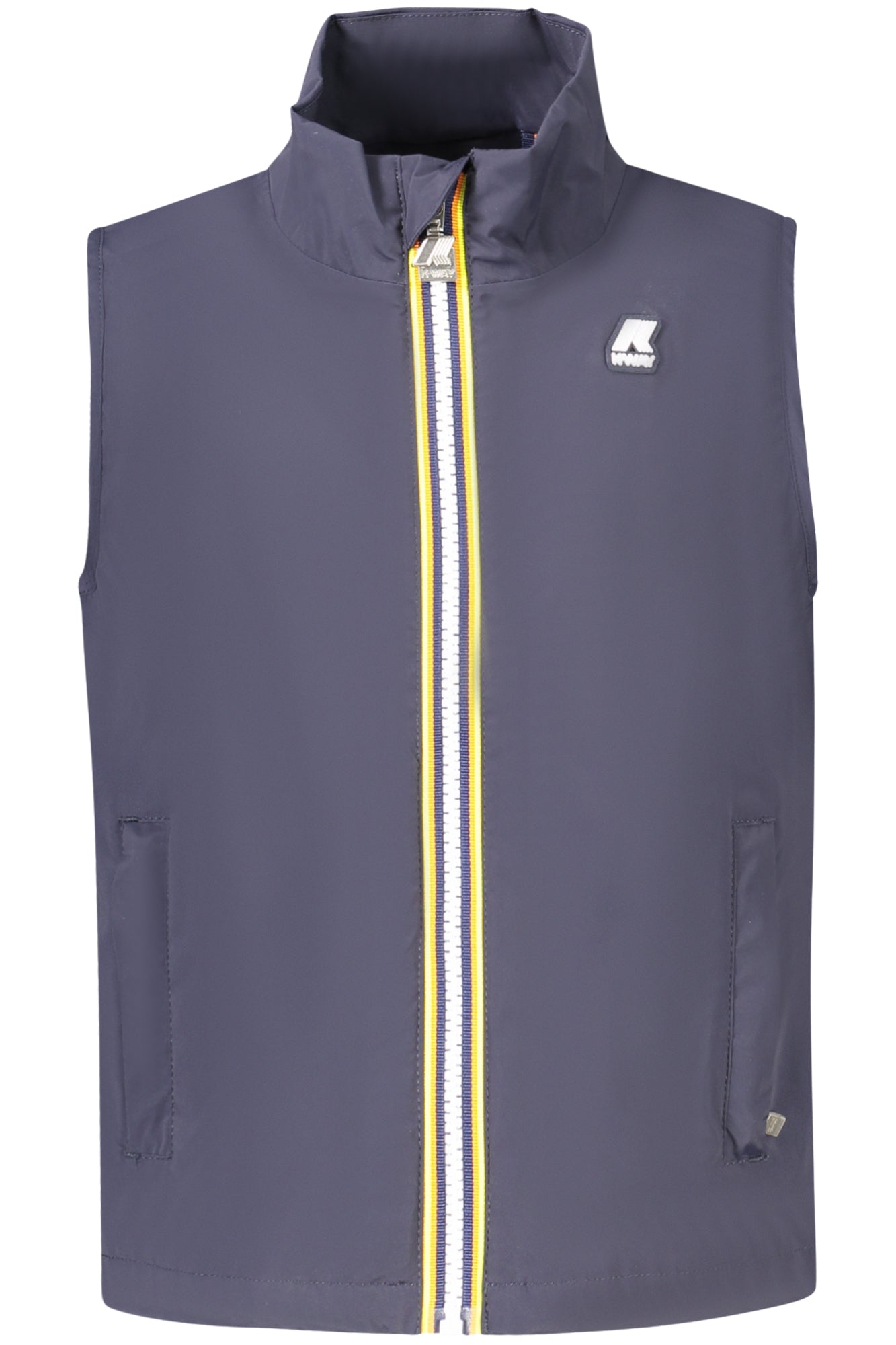 K31287WPVALEN_BLK89 – Kinder-Ärmellose Jacke Blau mit Kontrastdetails & Reißverschluss – Größe: 10A, 12A, 14A, 8A, 16A, 4A, 6A – Farbe: Blu