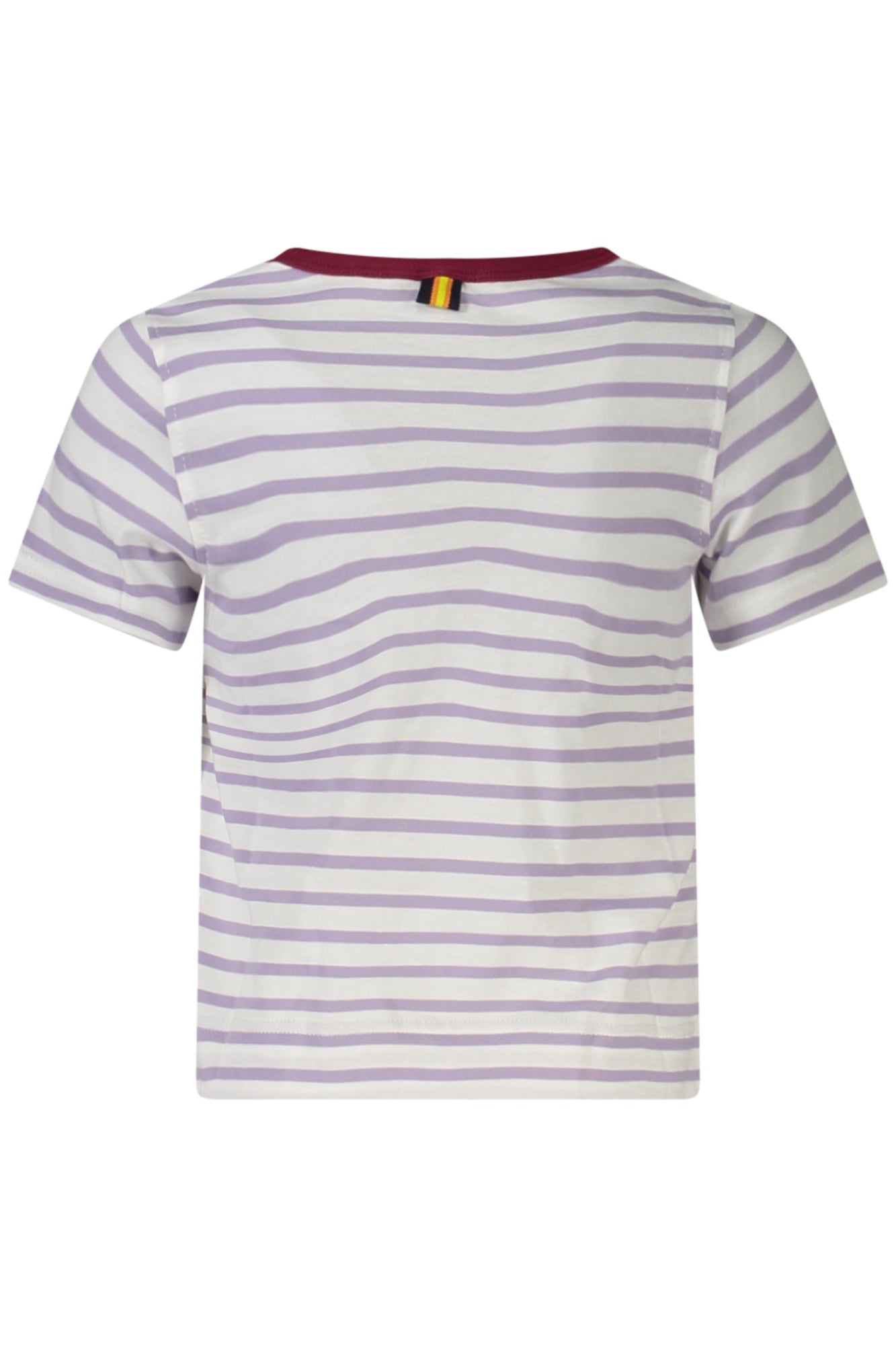 K31381WPEMELI_VIAO8 – Lila Mädchen T-Shirt mit Streifen und Applikation – Kurzarm-Design – Größe: 14A, 4A, 3A, 12A, 10A, 8A, 6A, 16A – Farbe: Viola