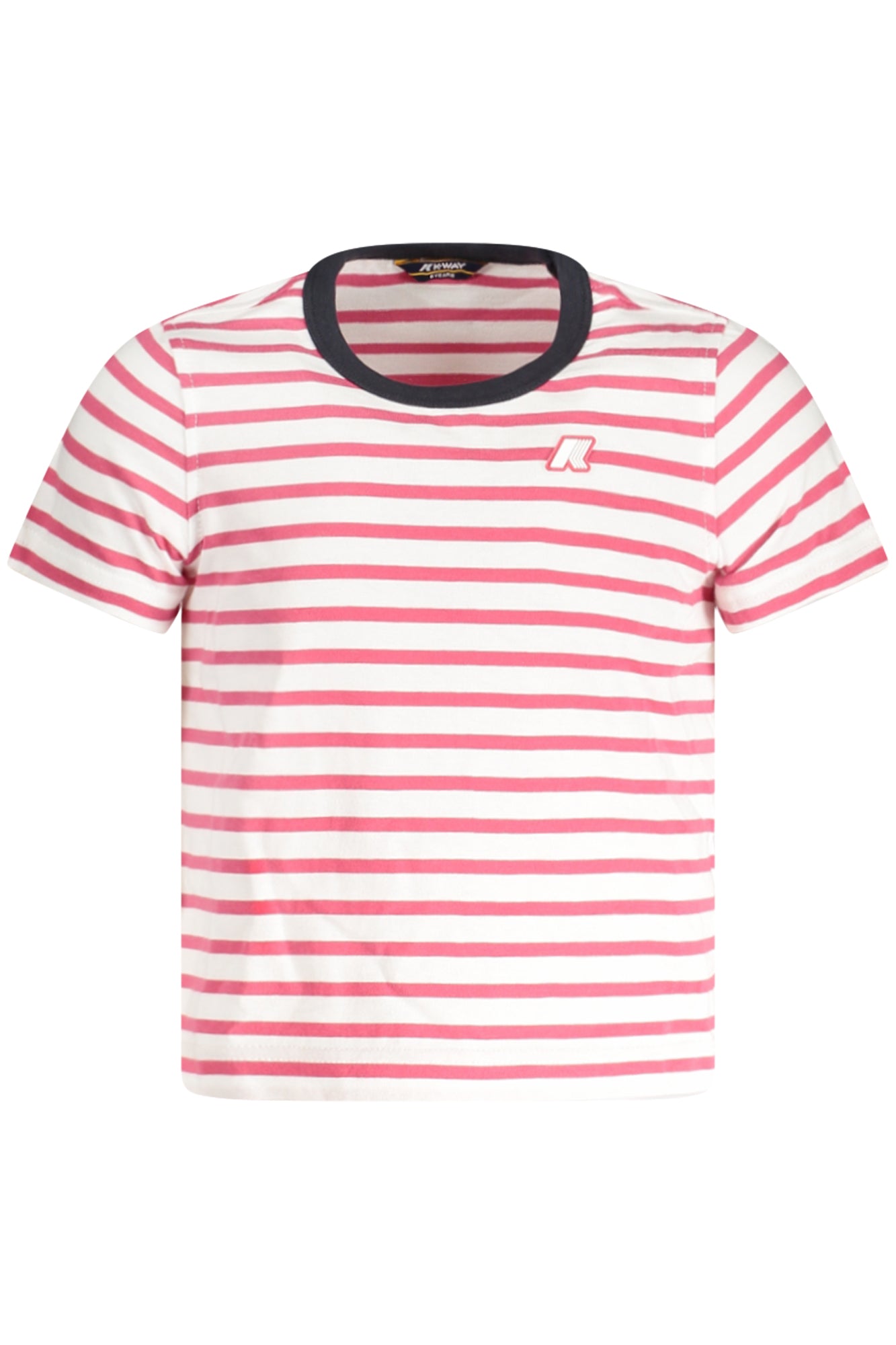 K31381WPEMELI_BIAN6 – Weißes Kinder-T-Shirt mit Streifen und Kontrastdetails – Kurzarm – Größe: 10A, 8A, 6A, 4A, 3A, 12A, 14A, 16A – Farbe: Bianco