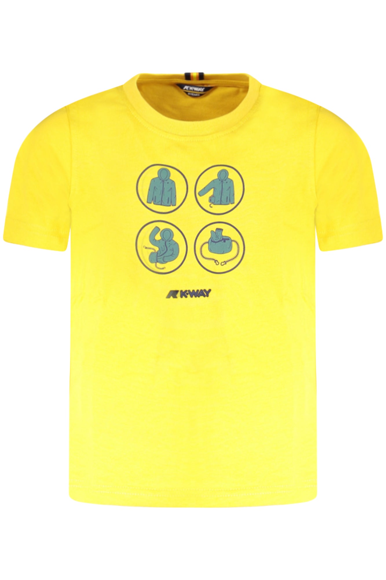 K8132CWPODOM_GIR08 – Perfektes Gelbes Kurzarm-T-Shirt für Kinder mit Logo und Print – Größe: 8A, 16A, 4A, 14A, 10A, 3A, 12A, 6A – Farbe: Giallo