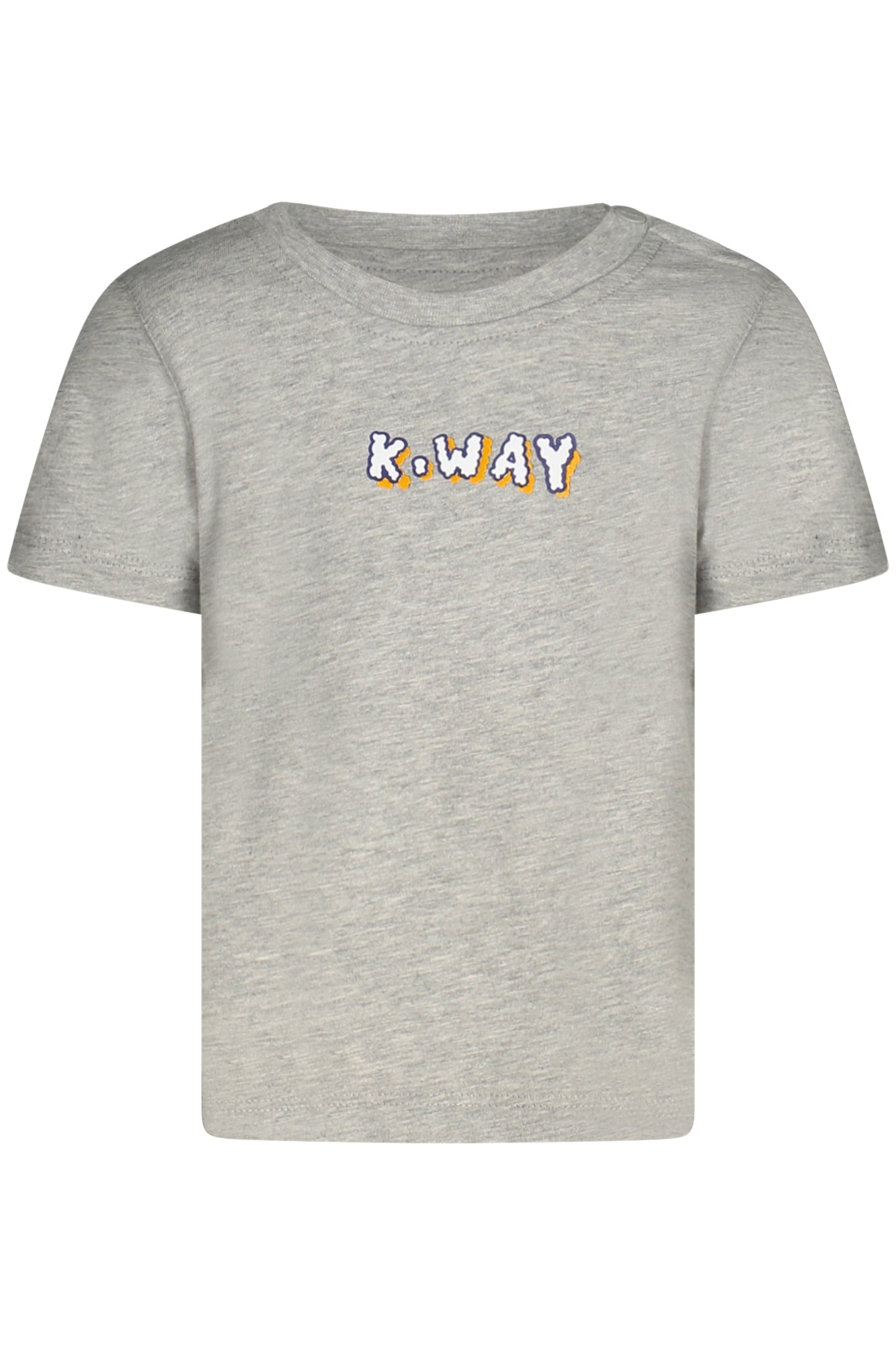 K7124RWEPETE_GRAHZ – Kinder Kurzarm T-Shirt Grau mit Knöpfen und Logo-Druck – Größe: 18M, 3-6M, 24M, 12M – Farbe: Grigio