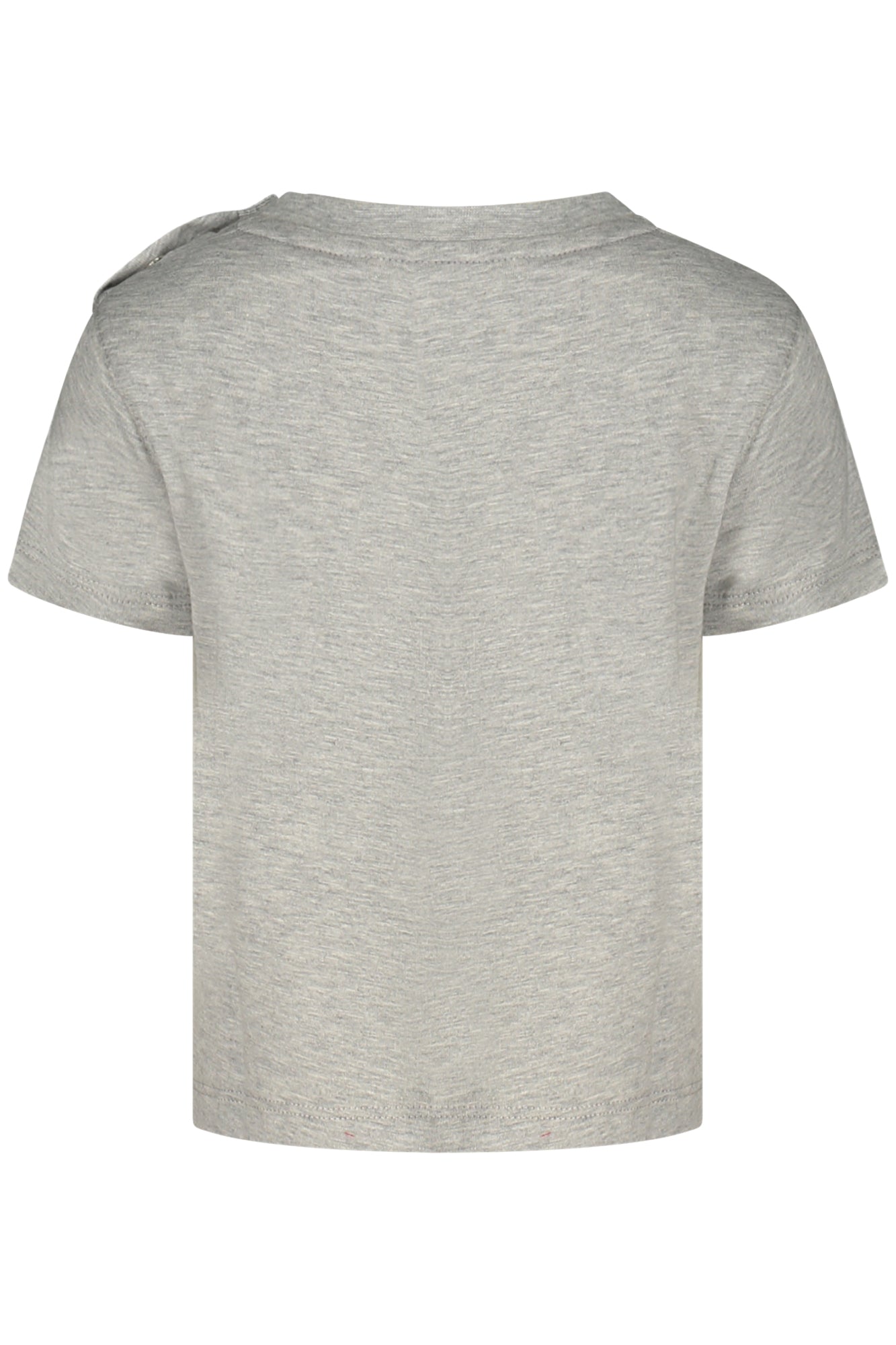 K7124RWEPETE_GRAHZ – Kinder Kurzarm T-Shirt Grau mit Knöpfen und Logo-Druck – Größe: 18M, 3-6M, 24M, 12M – Farbe: Grigio