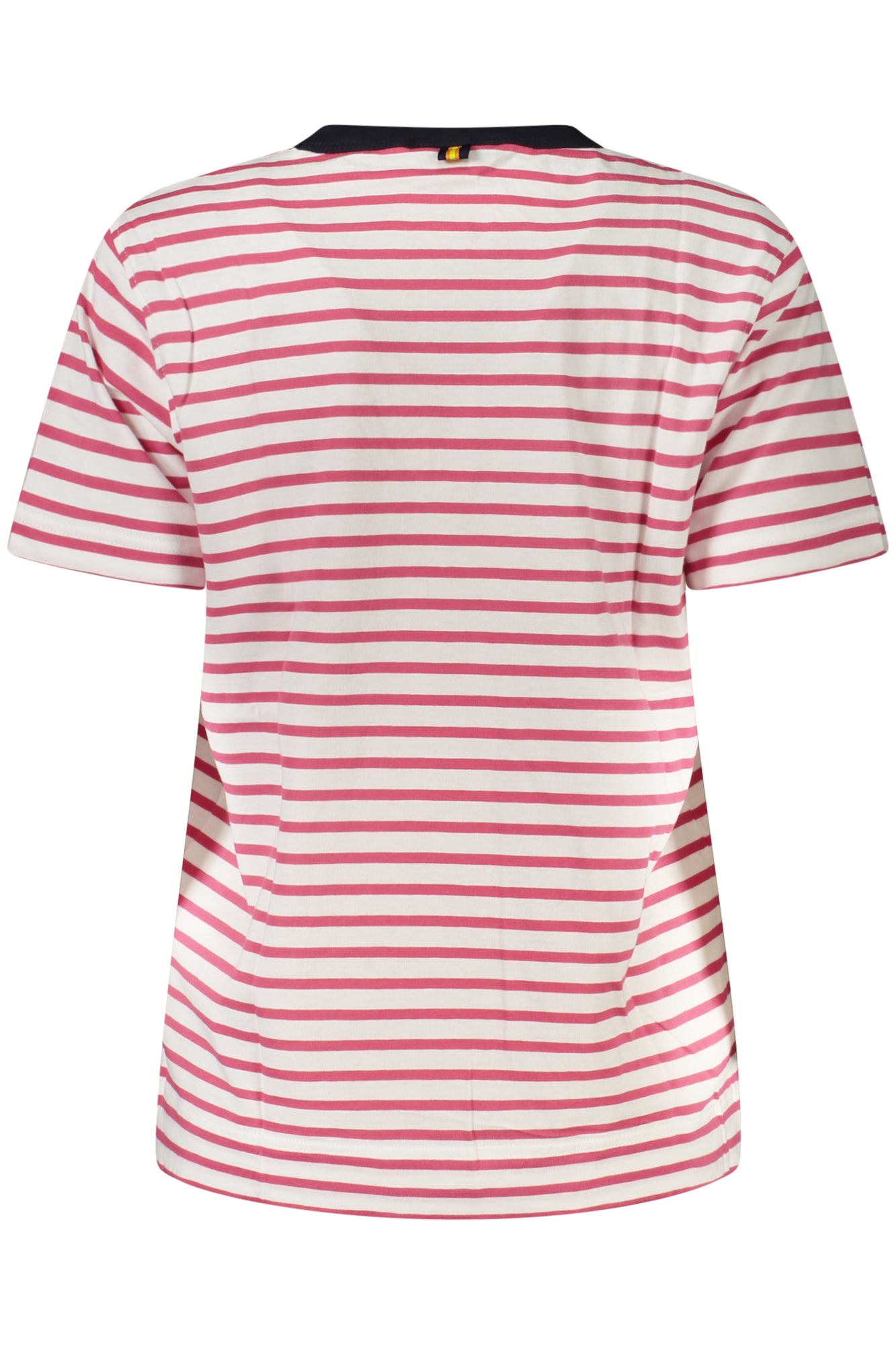 K2122VWEMELISTRIPES_RSAN6 – Damen T-Shirt Rosa Kurzarm mit Streifen und Logo Applikation – Größe: M, L, XL, S – Farbe: Rosa