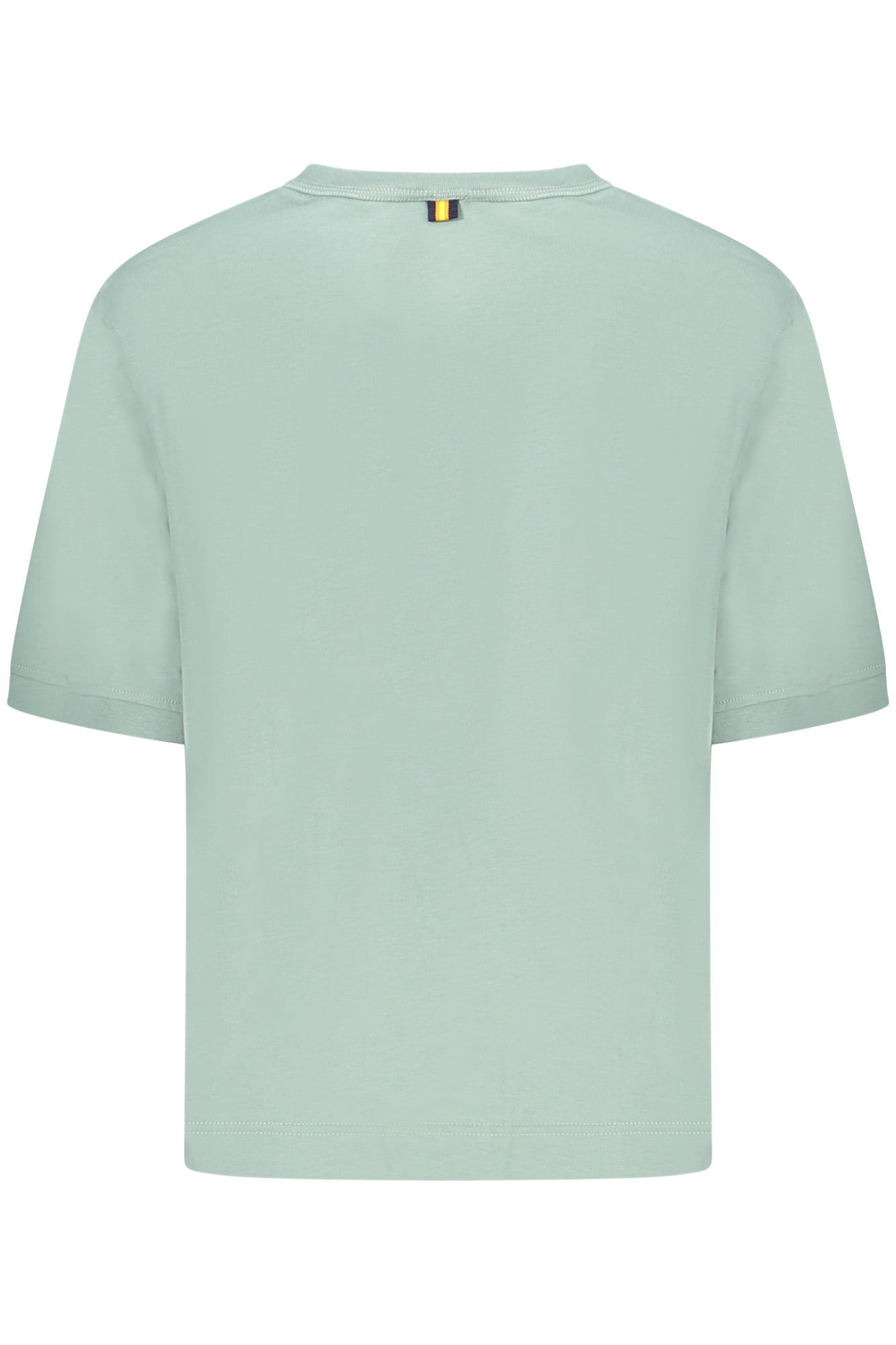 K71282WAMELINE_VEWEQ – Grünes Damen T-Shirt mit weitem Ausschnitt und Applikation – Größe: L, S, M, XL – Farbe: Verde