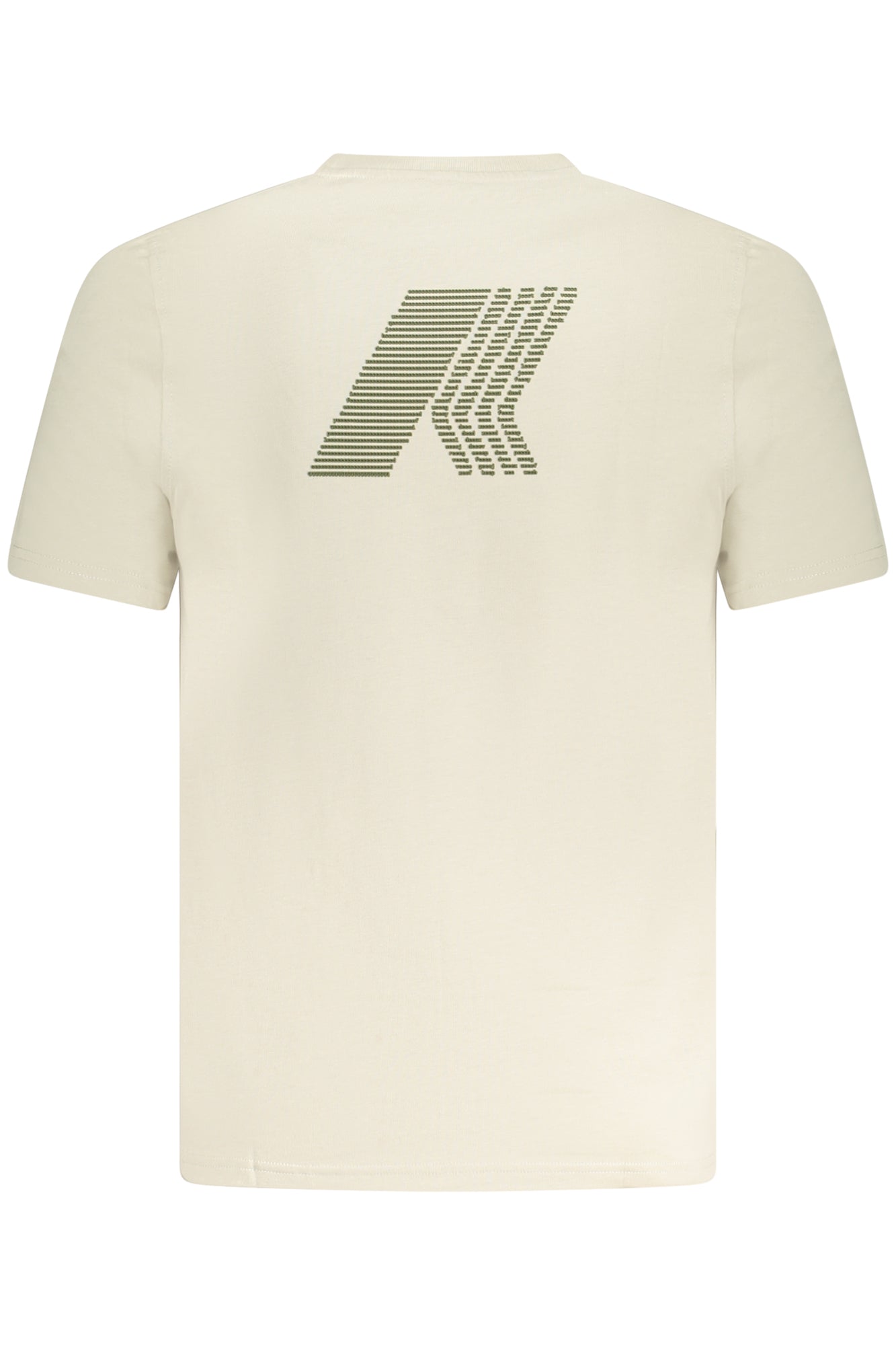K3138LWODOMASCIICODEJERSEY_BE634 – Herren Beige Kurzarm T-Shirt mit Rundhals & Prägedruck - Logo Stil – Größe: S, L, XL, M – Farbe: Beige