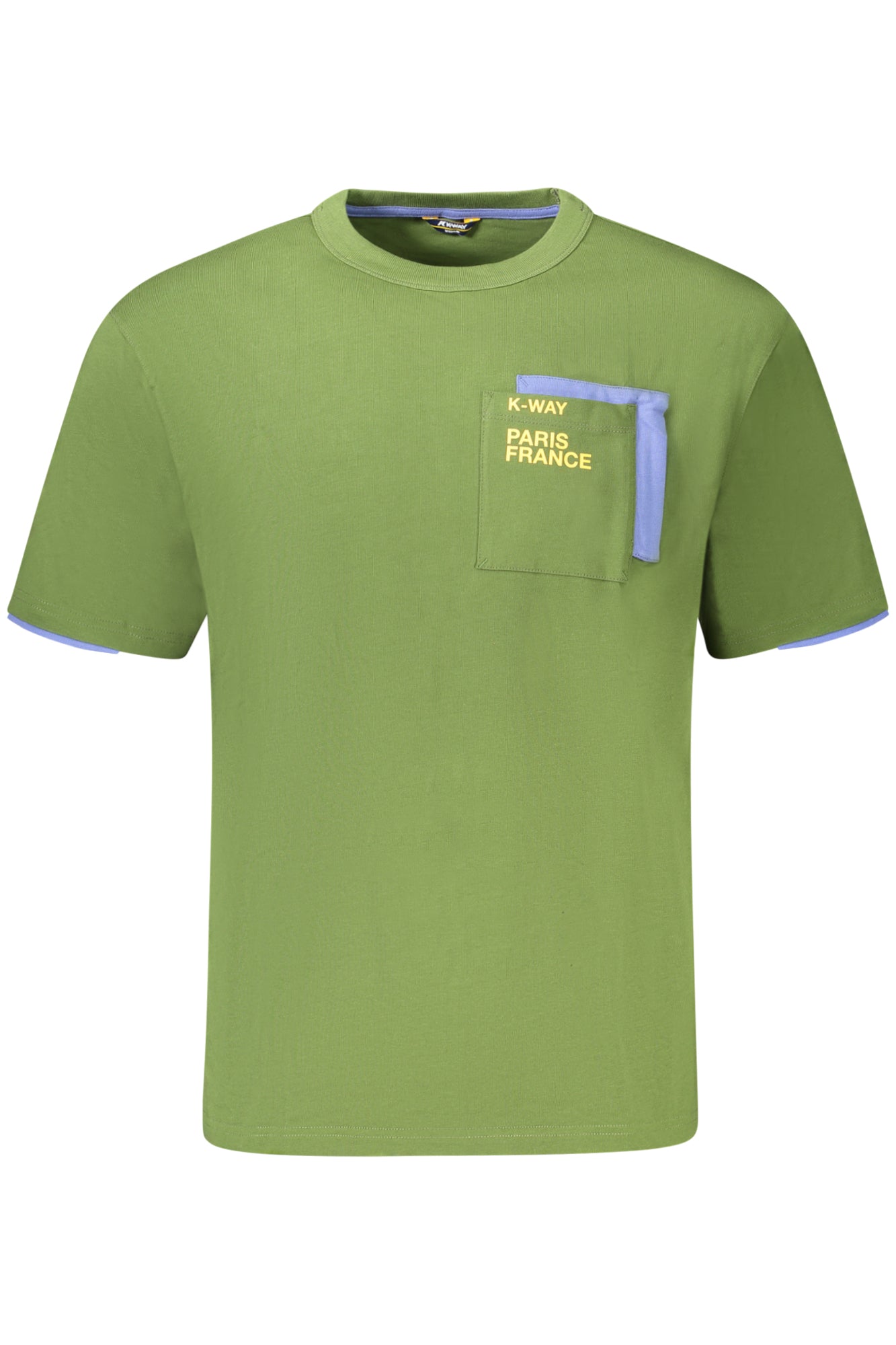 K5127EWFANTOMECONTRAST_VEAQ9 – Grünes Herren Kurzarm-T-Shirt mit Rundhals und Kontrastdetails – Größe: S, M, L, XL – Farbe: Verde