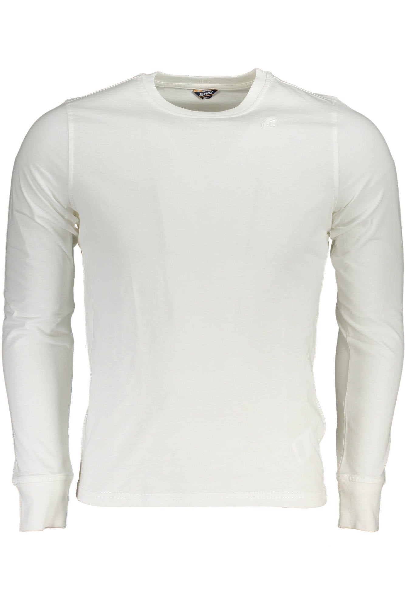 K5115EW_BIANCO_XRE-WHITE – Herren Langarmshirt Weiß mit Rundhalsausschnitt und Logoapplikation – Größe: 2XL – Farbe: Bianco